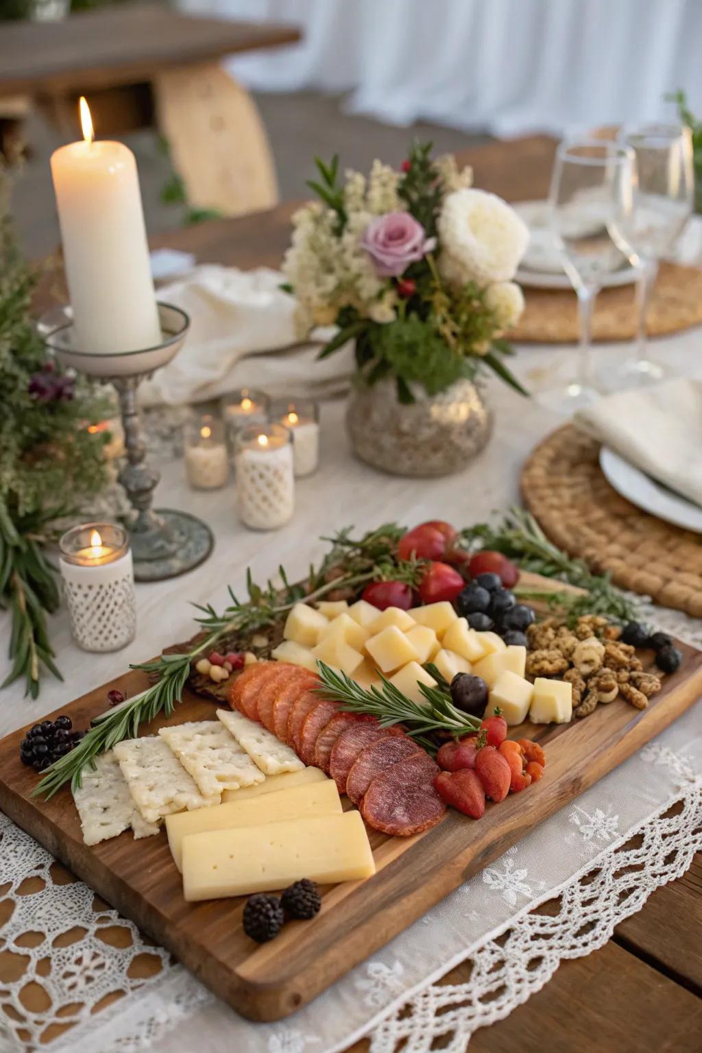 Herbs and greenery add a natural touch and fragrance.