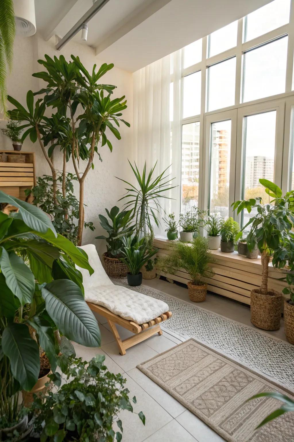 Green and serene: Bringing nature into your wellness space.