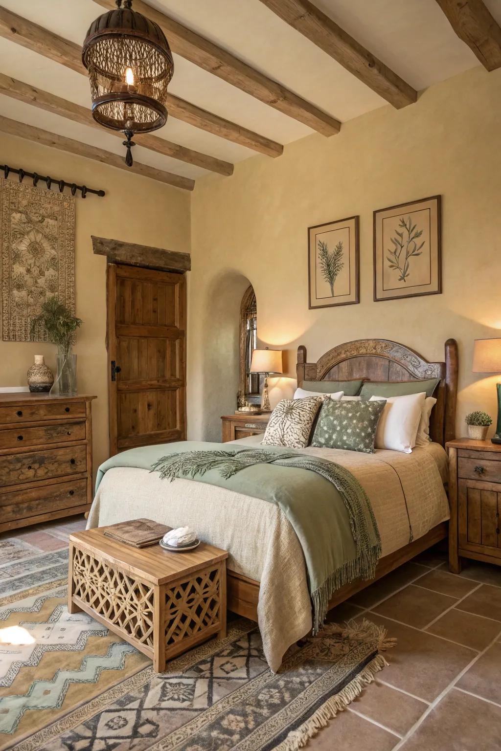 Earth tones set a warm, welcoming vibe.