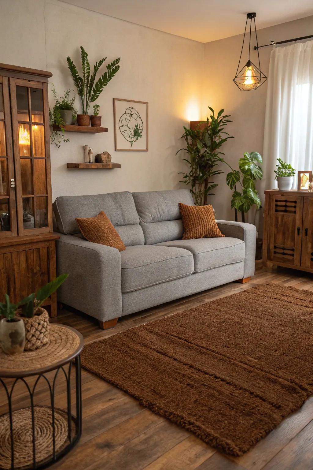 Coffee color rugs introduce natural shades and coziness to your living space.