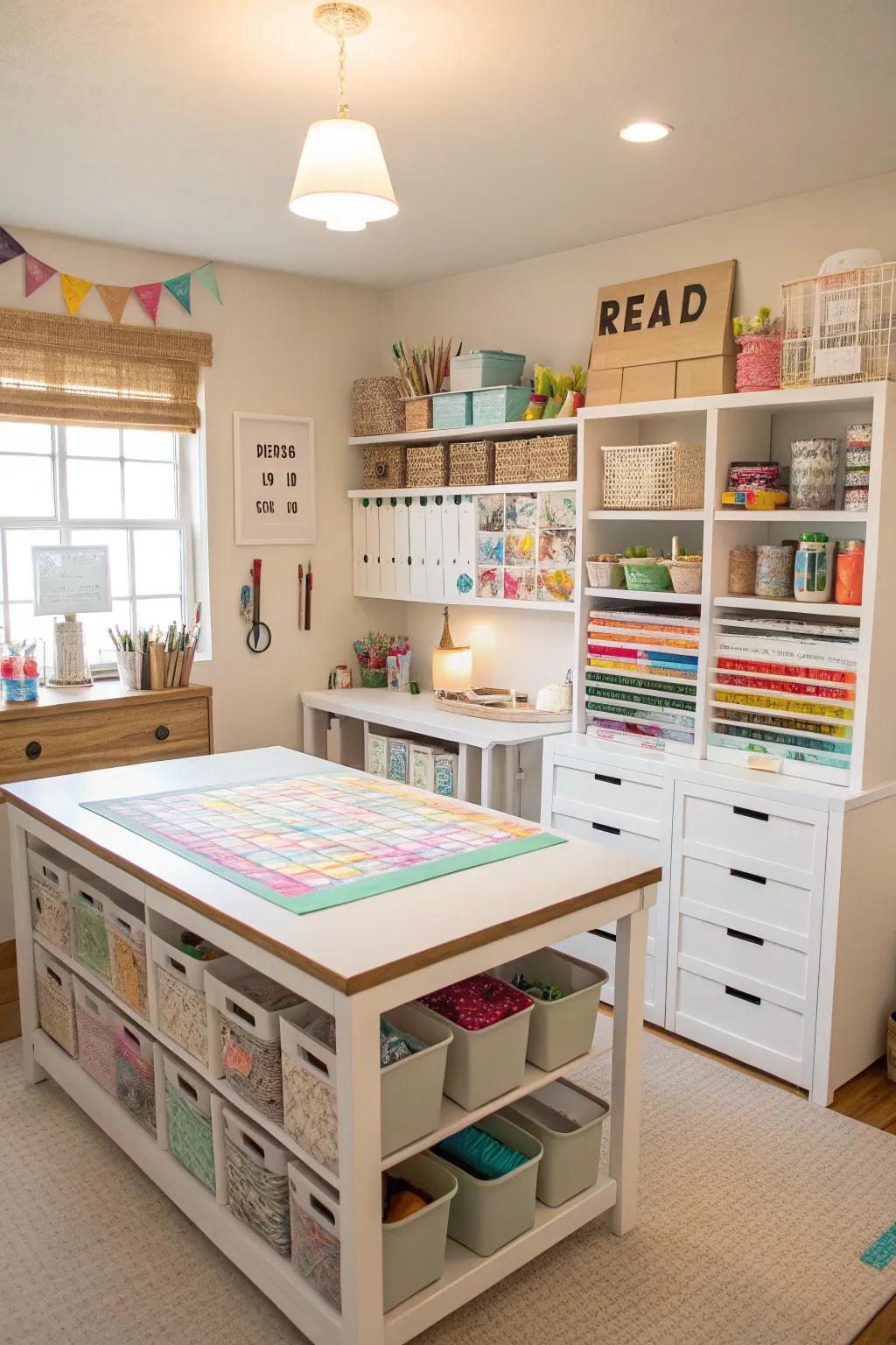 Let your creative energies soar in a dedicated craft room.
