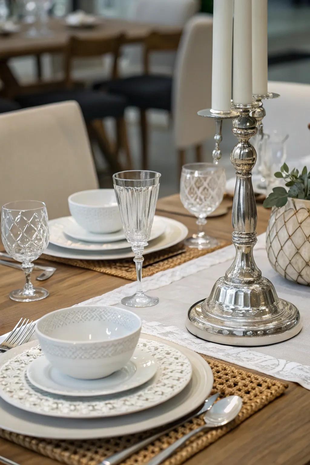 An impeccably sophisticated dinner arrangement.