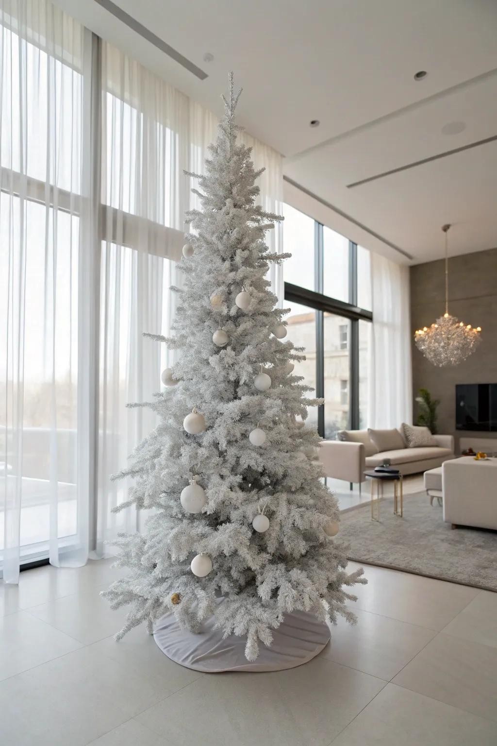 Understated contemporary vogue on a white Christmas tree.