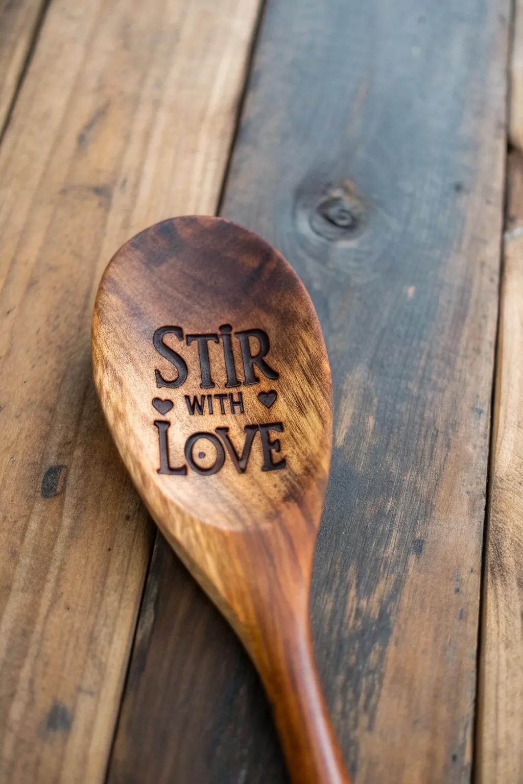Add a personal touch to your kitchen with bespoke wooden utensils that speak to the heart.