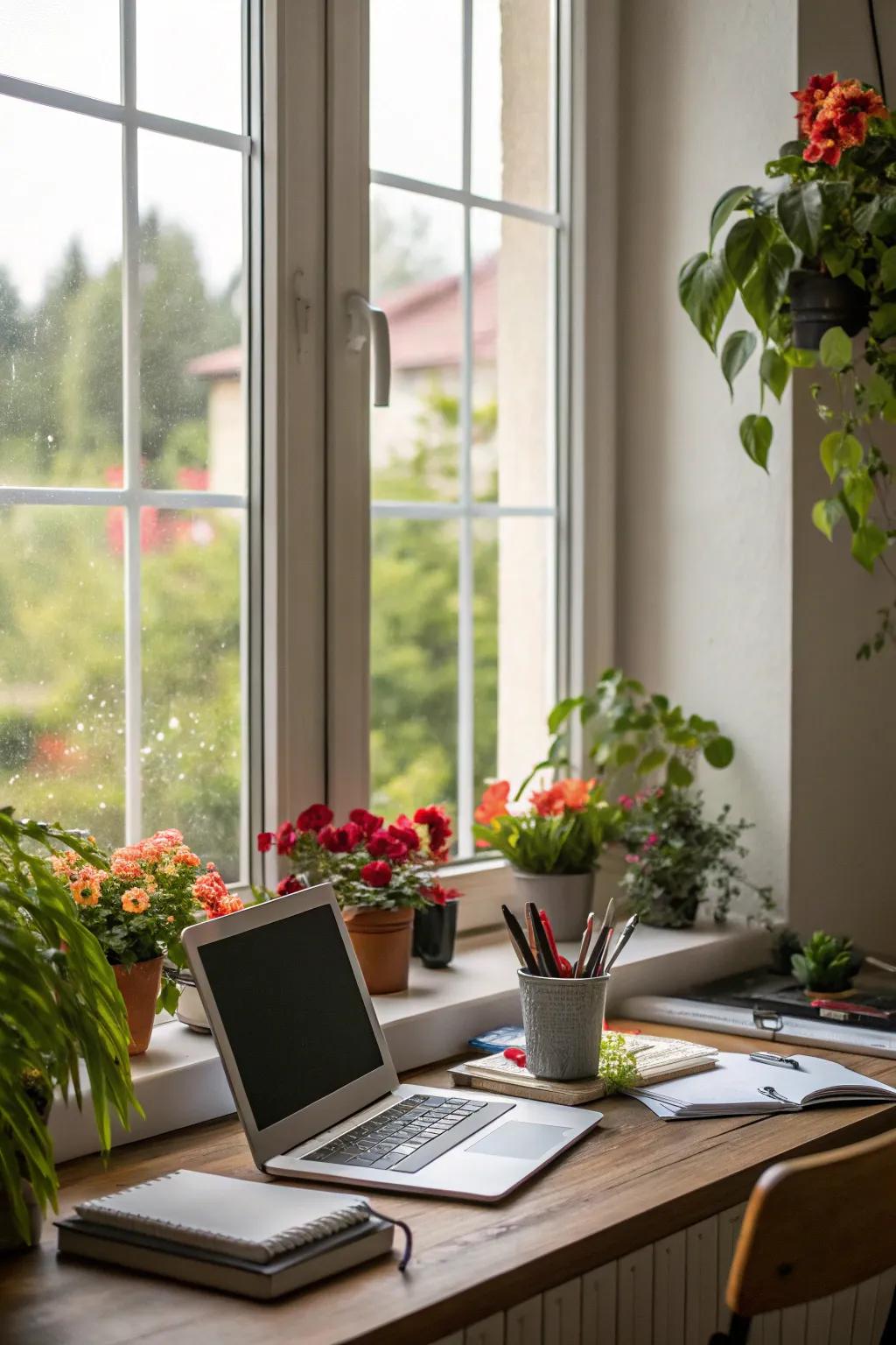 A workspace that leverages the invigorating benefits of sunlight.