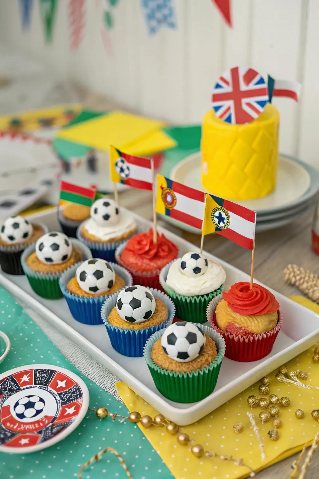 Mini cakes that show team pride and add a sweet touch to the celebration.