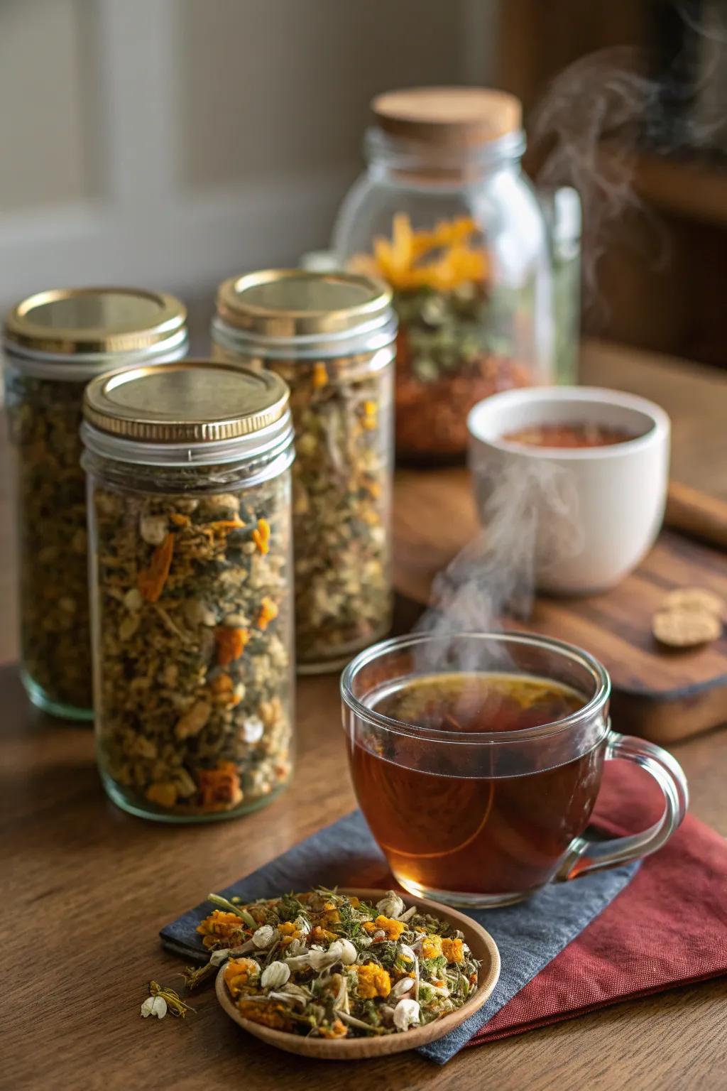 Warm up with personally crafted herbal infusion blends.
