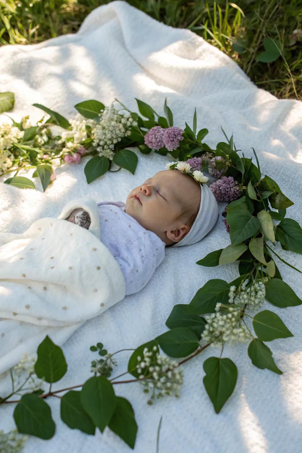 Naturalistic ambiance celebrating the beauty of new beginnings.