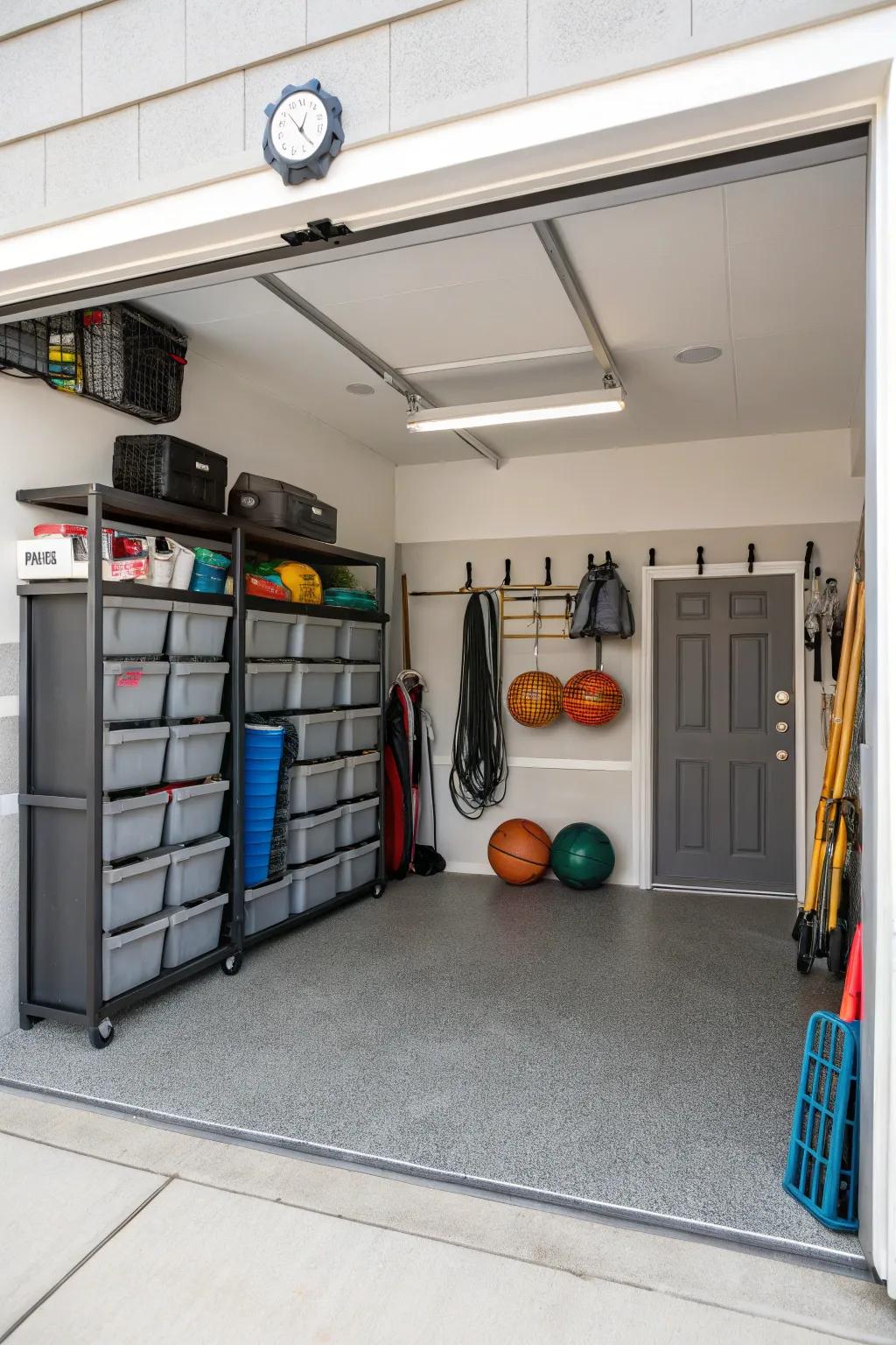 Maintain order by allocating a specific zone for all your sports equipment.