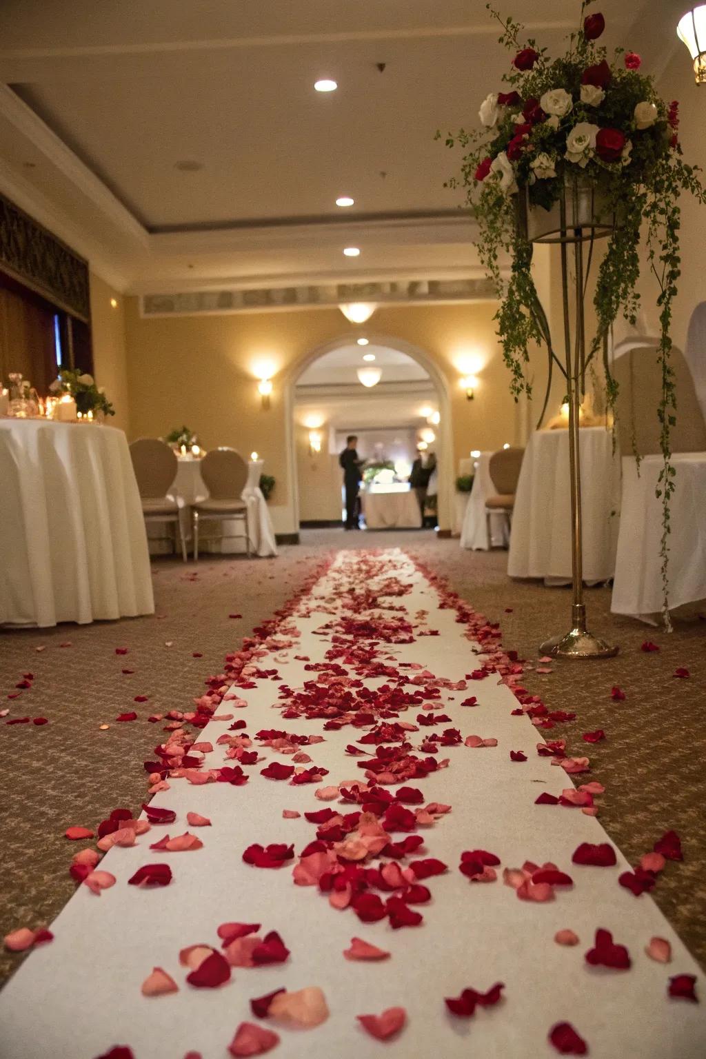 Escort your visitors with a romantic trail of petals.