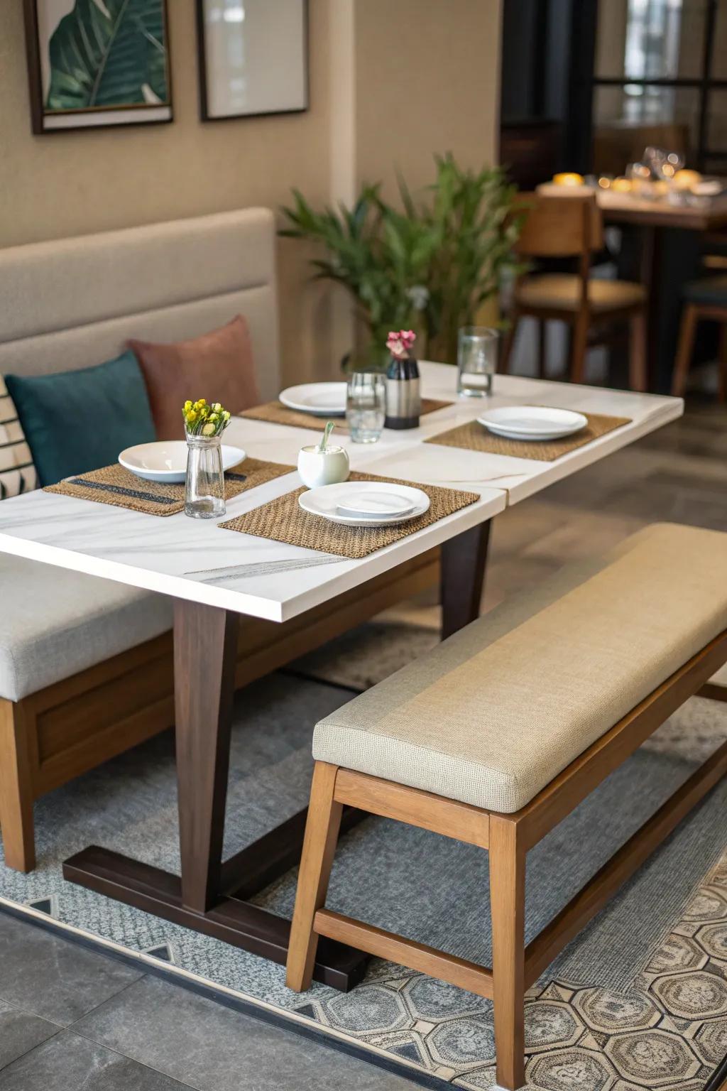 Benches offer clever seating answers.