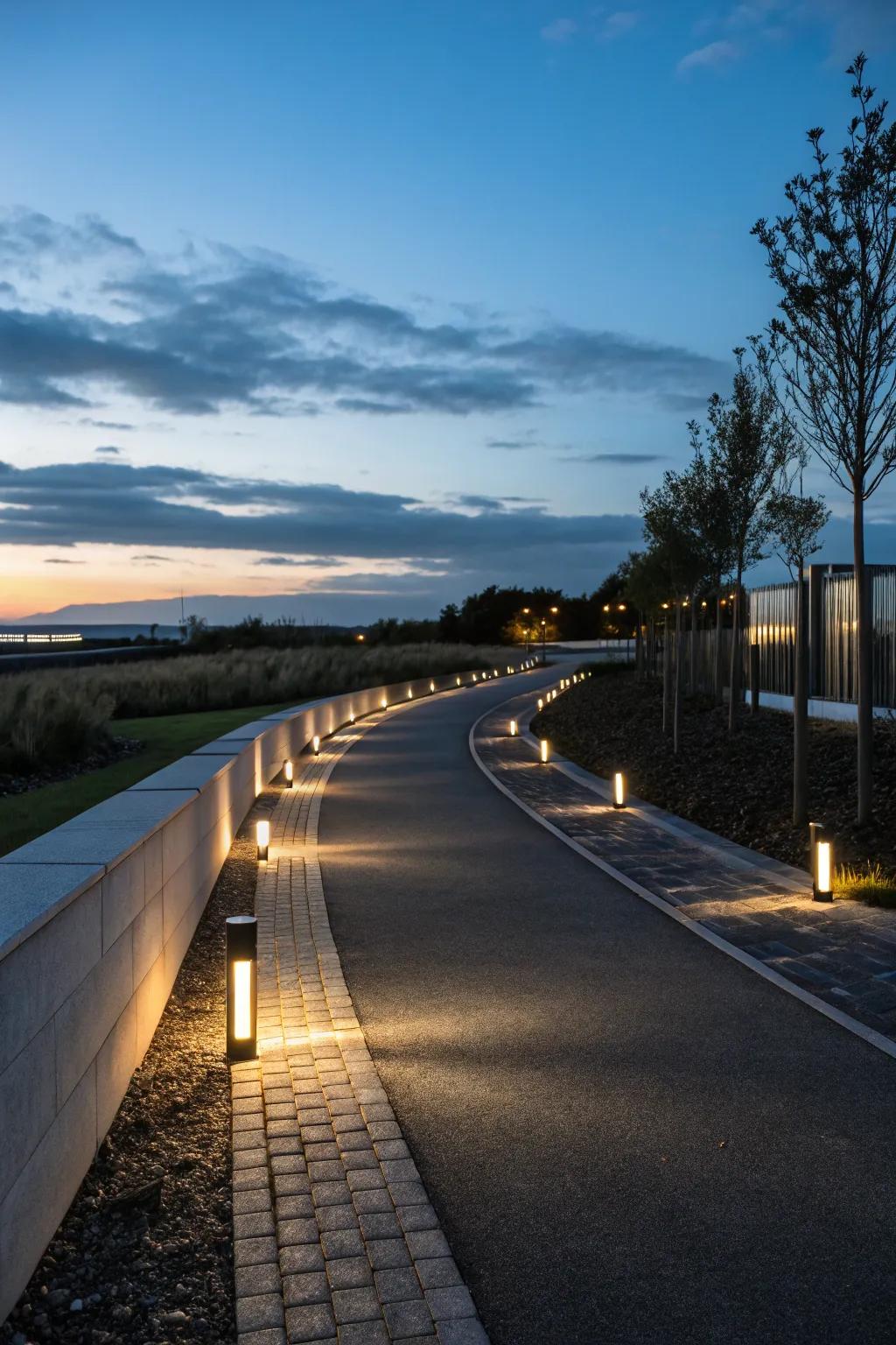 Transform your evening strolls into a bewitching escapade with elegantly illuminated pathways.
