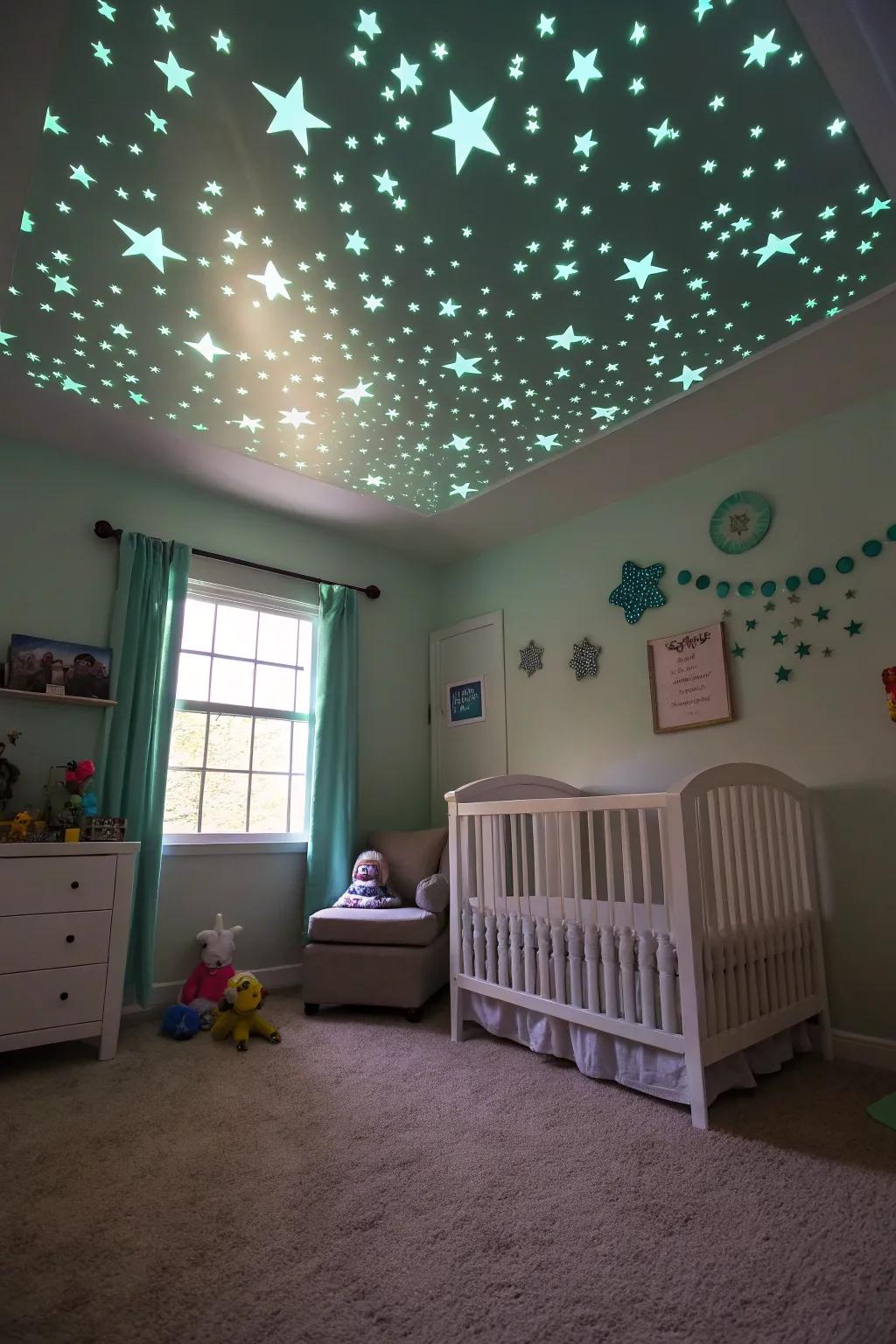 A celestial overhead area filled with luminous stars promising dreamy nights.