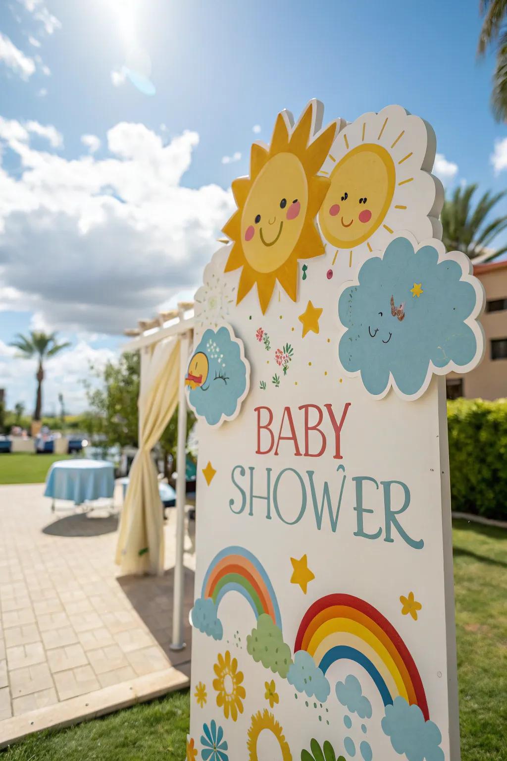 Weather-themed signs add a sunny and joyful vibe to your celebration.