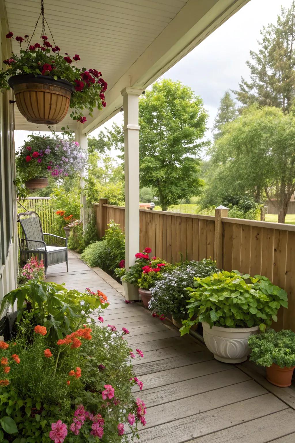 Forge a verdant oasis adorning your back porch.