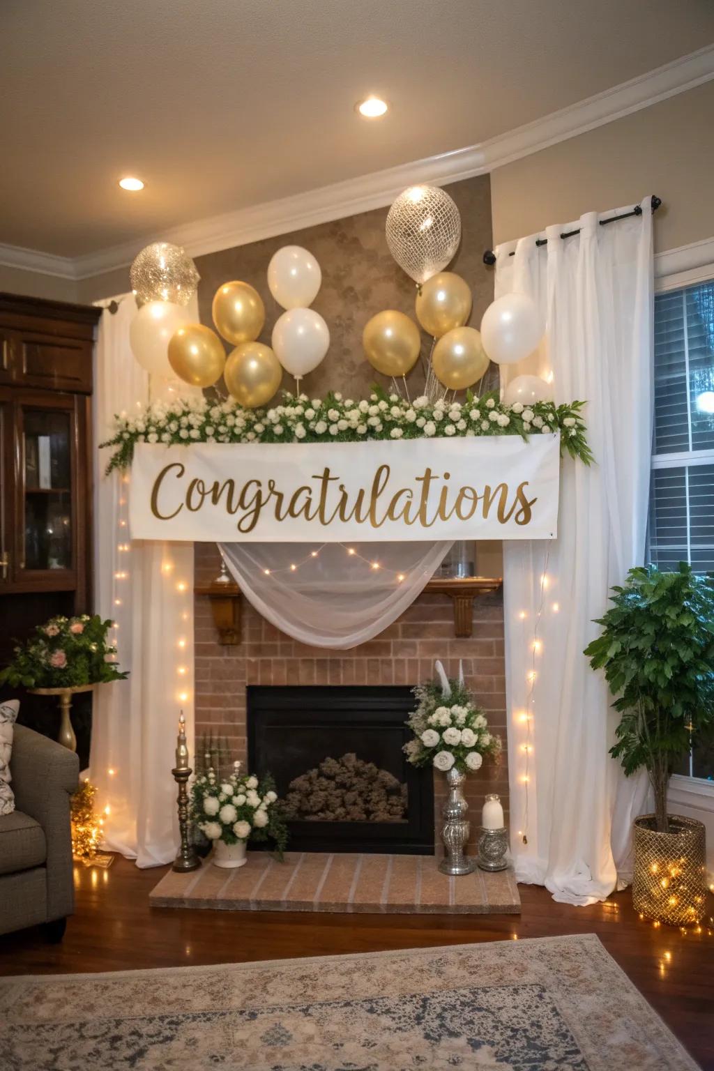 Celebrate with a heartfelt message on your backdrop.