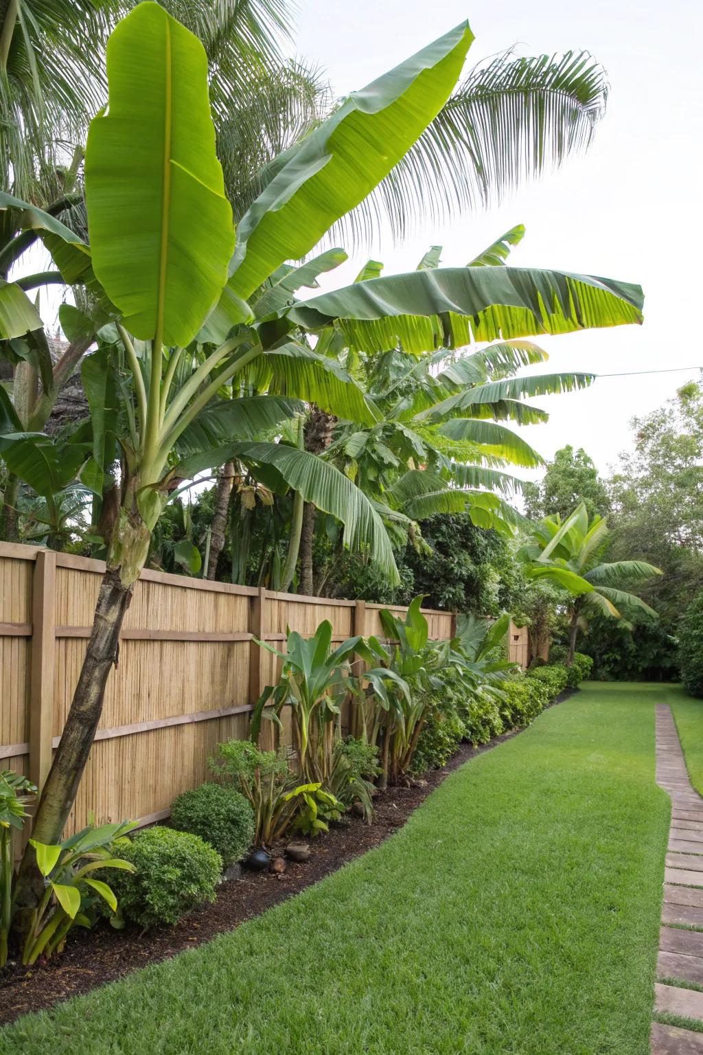 Encapsulate your backyard with gorgeous banana trees.