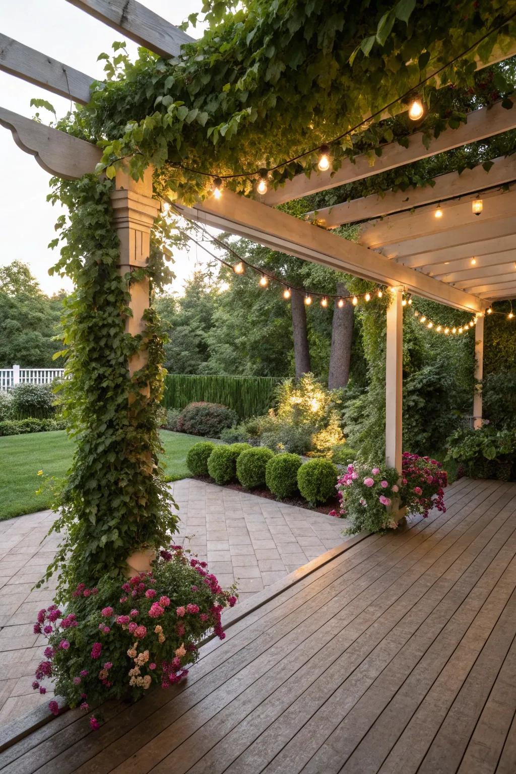 An alluring arbor adds elegance and shade to an outdoor space.