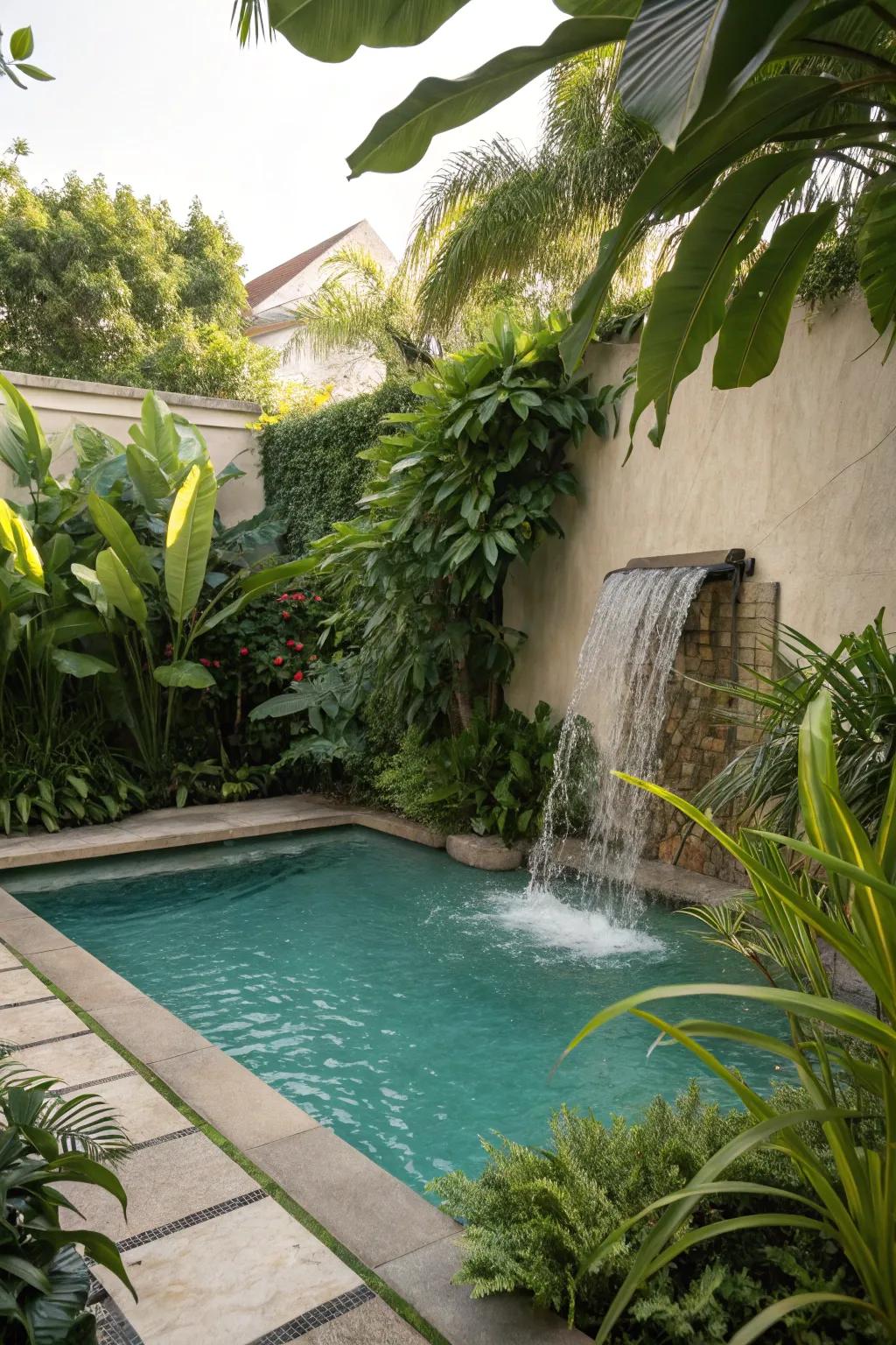 Water features add a soothing soundscape to your pool area.