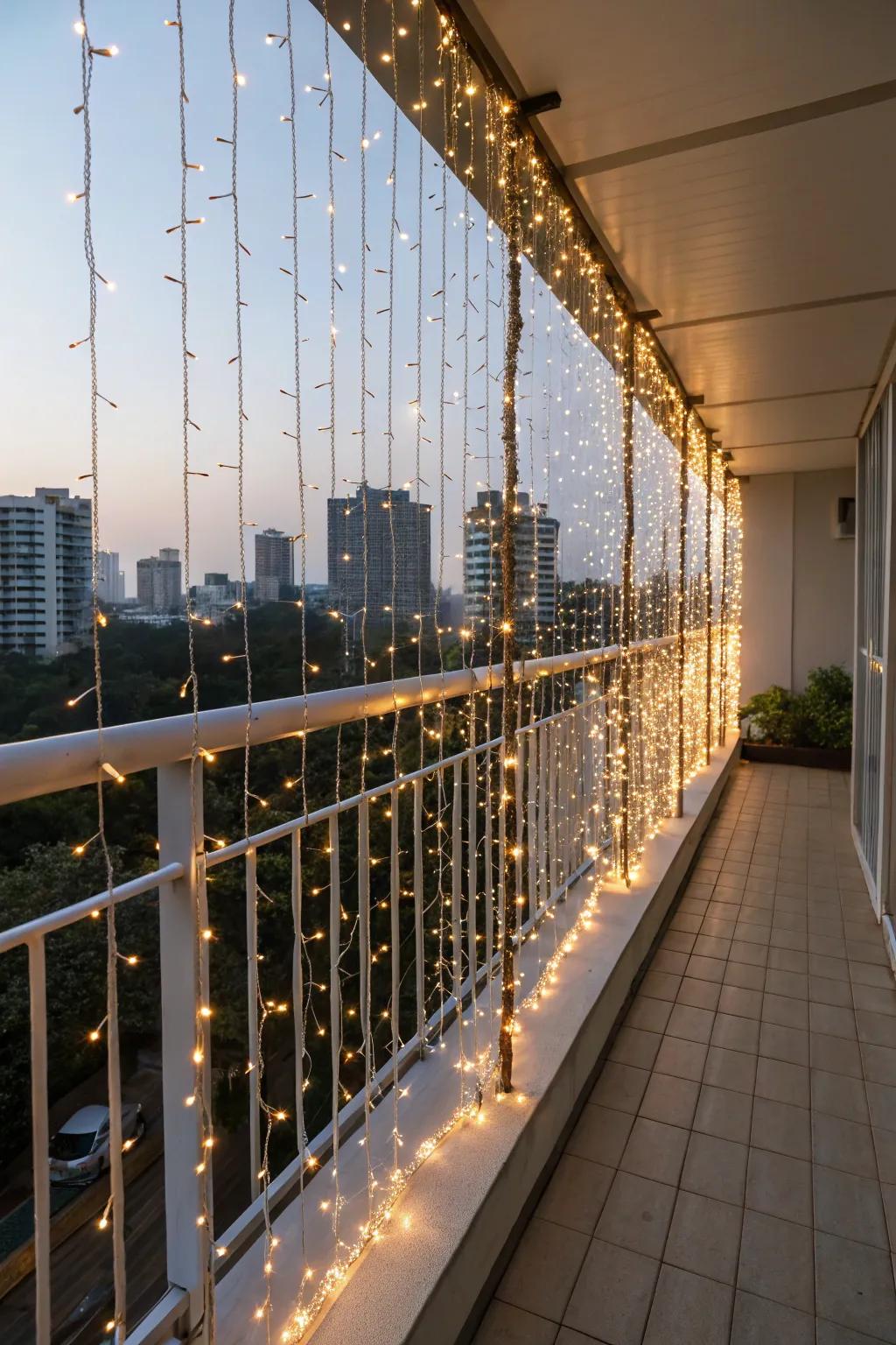 Flowing lights bring a captivating and enchanting feel to balconies.