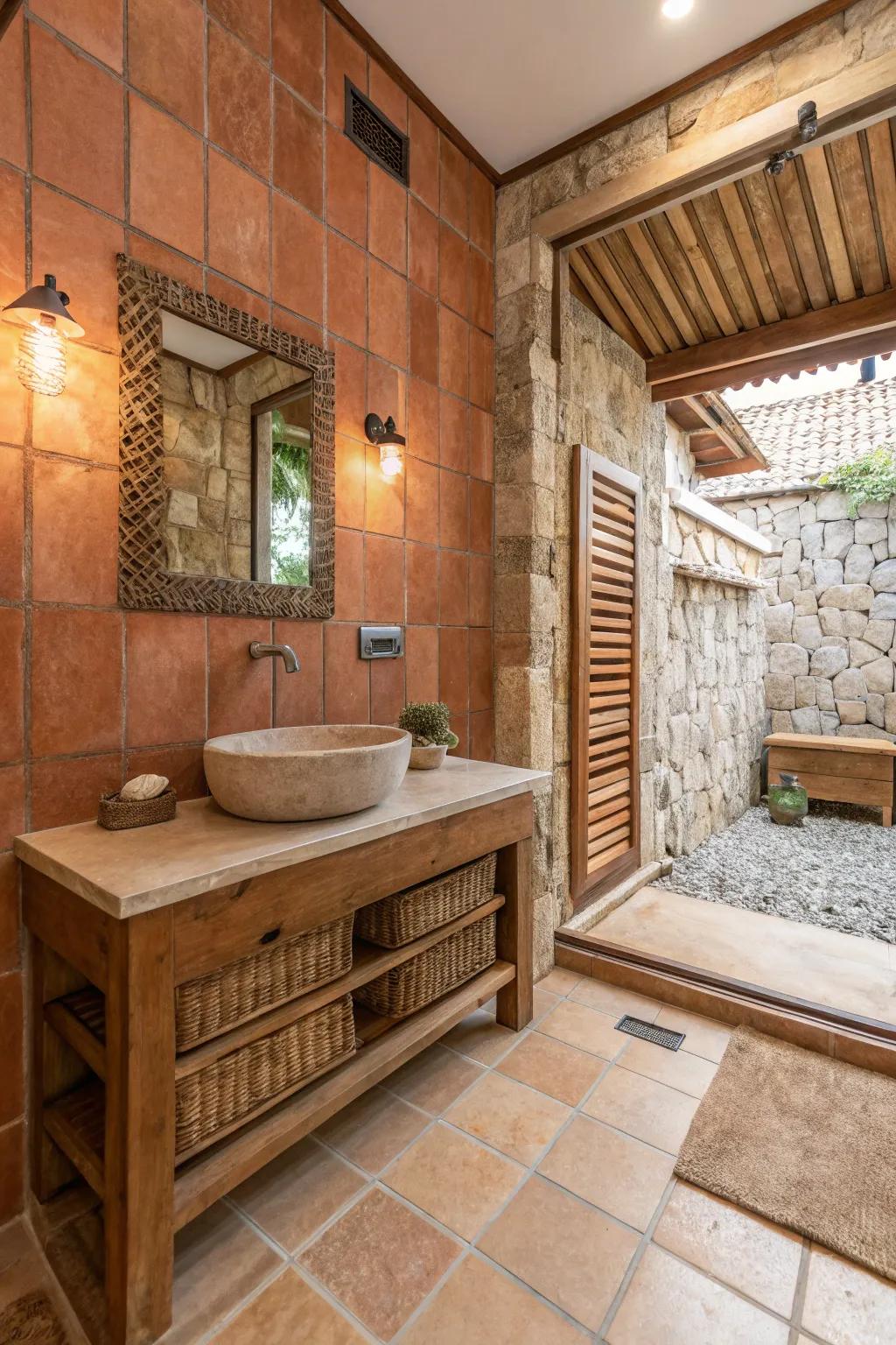 Earthy color tones foster a balanced and naturalistic ambiance.