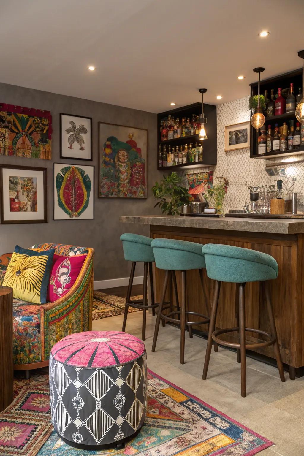 Diverse creativity provides a personalized touch with unique decor and art.