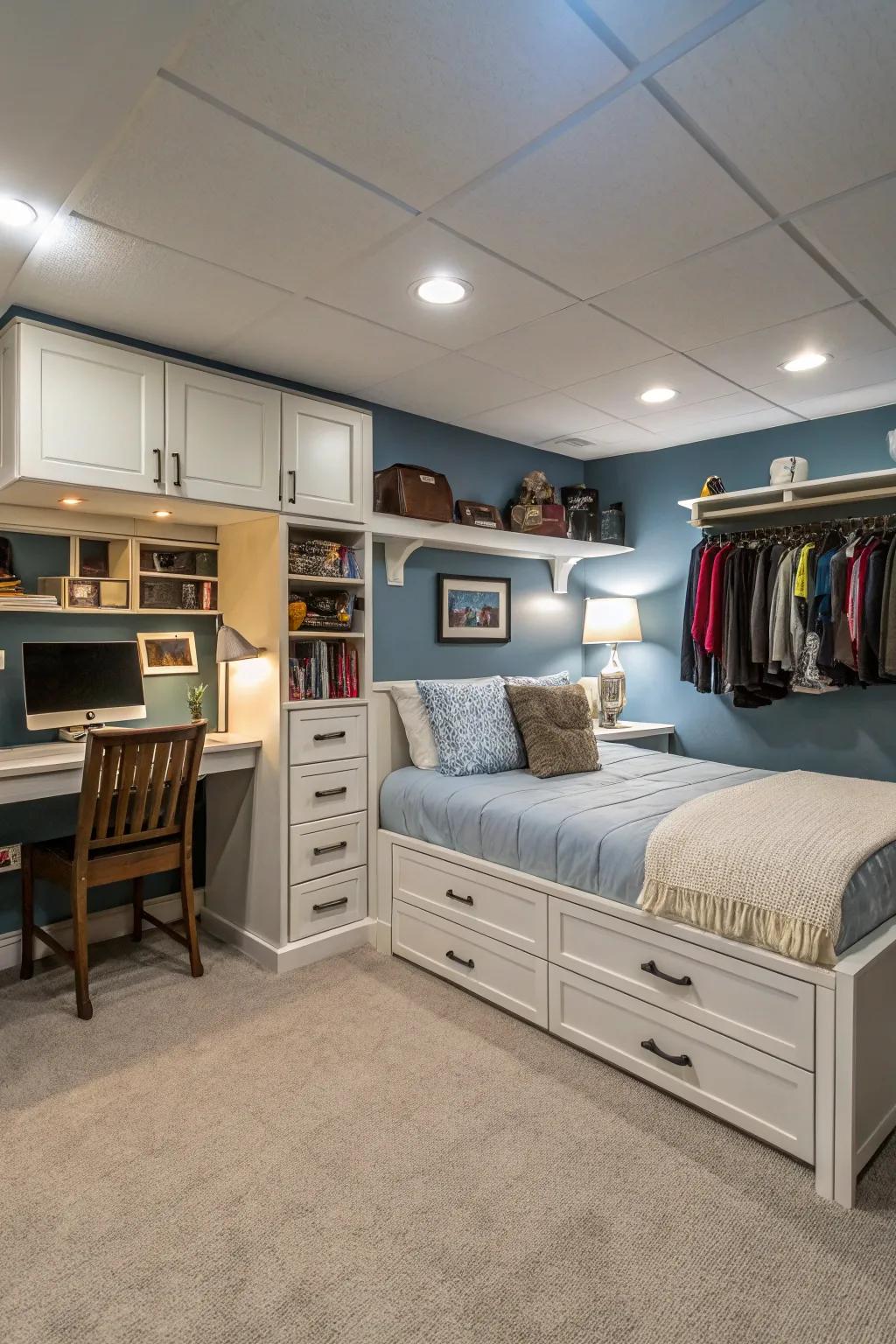 Optimize space using clever storage options that integrate seamlessly with your decor.