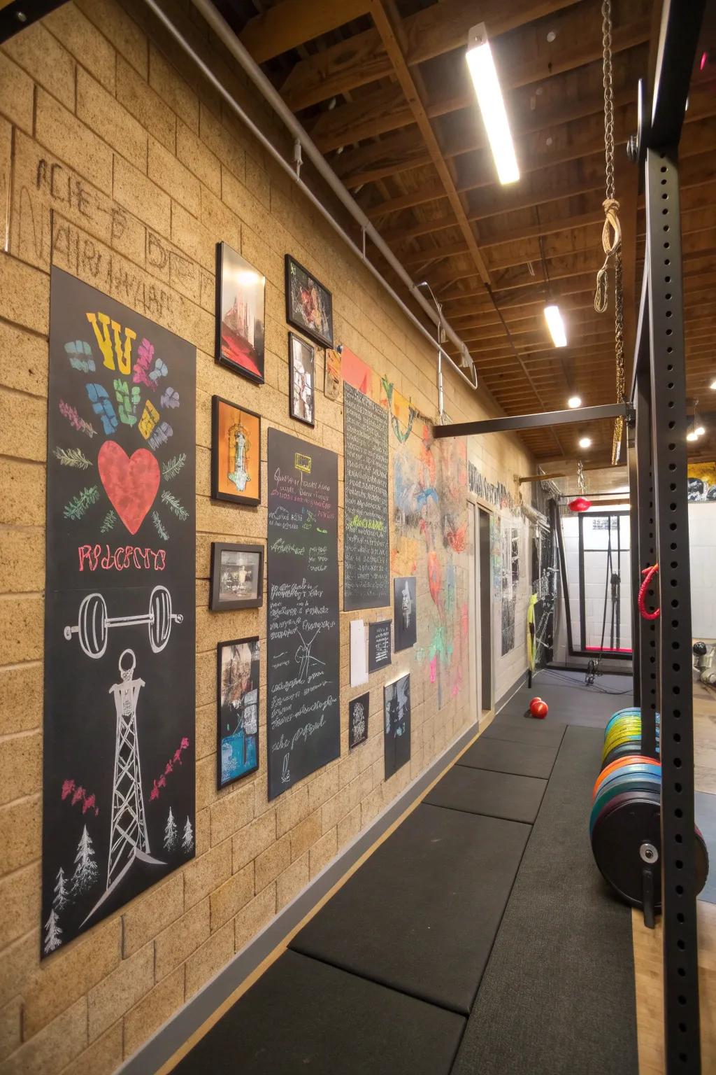 Personalize your gym using inspirational touches.