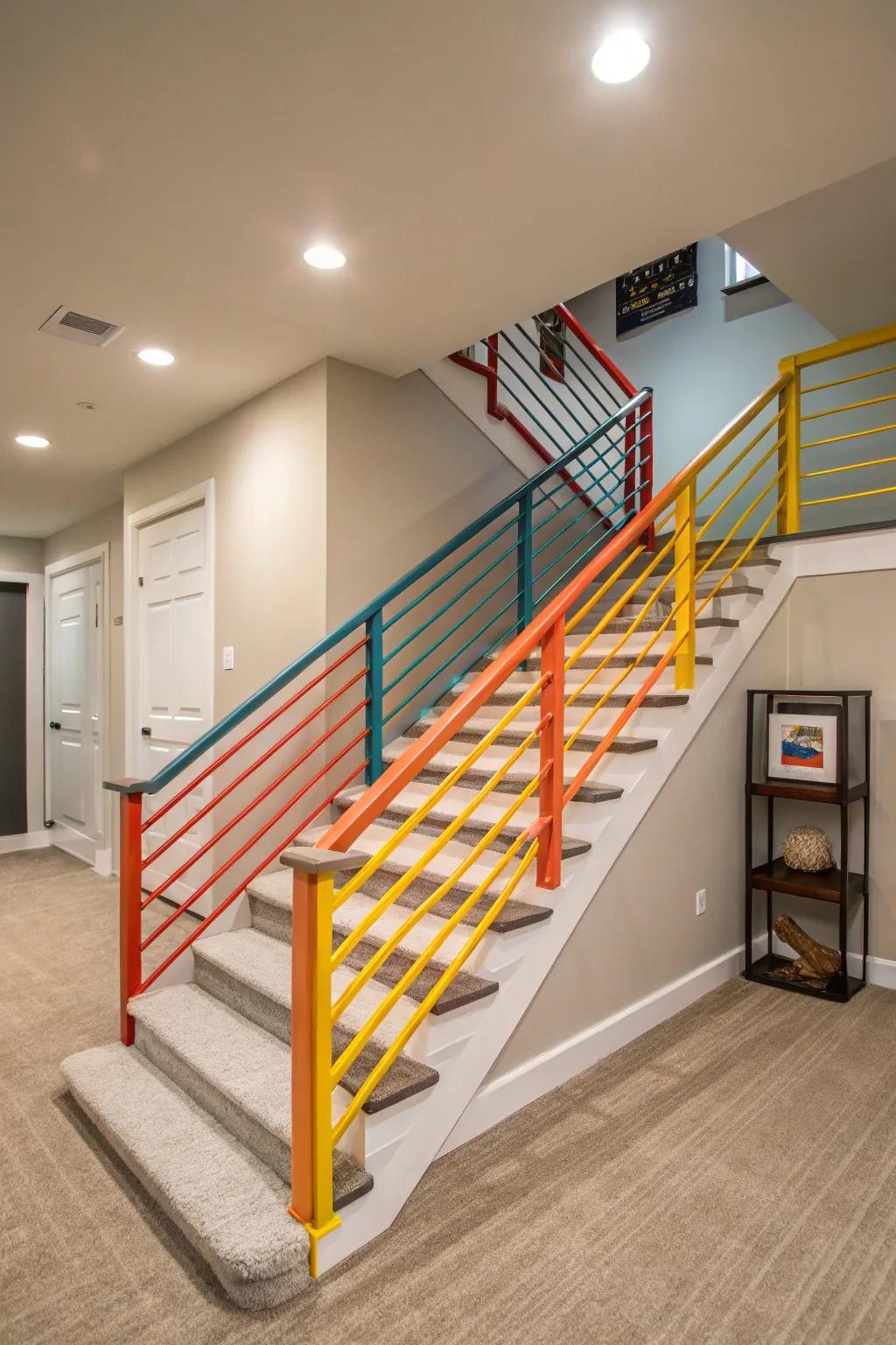Bold colors make your staircase a standout feature.