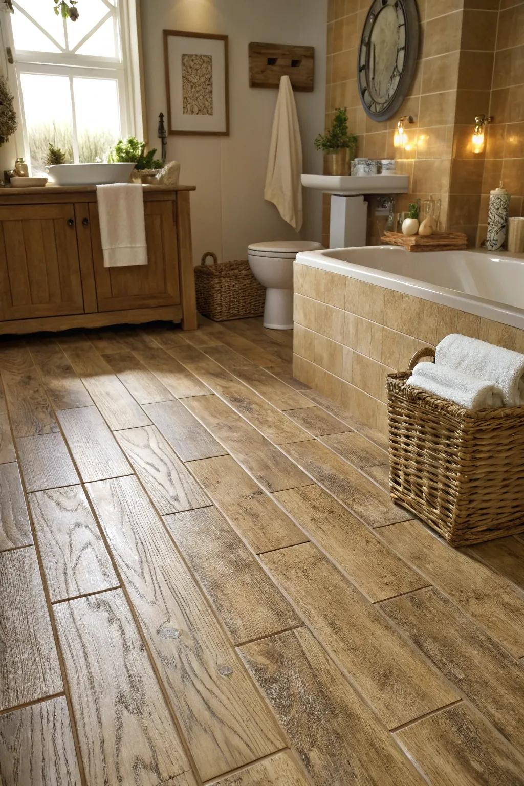 Timber-simulating floorings proffer timber's warmth alongside effortless upkeep.