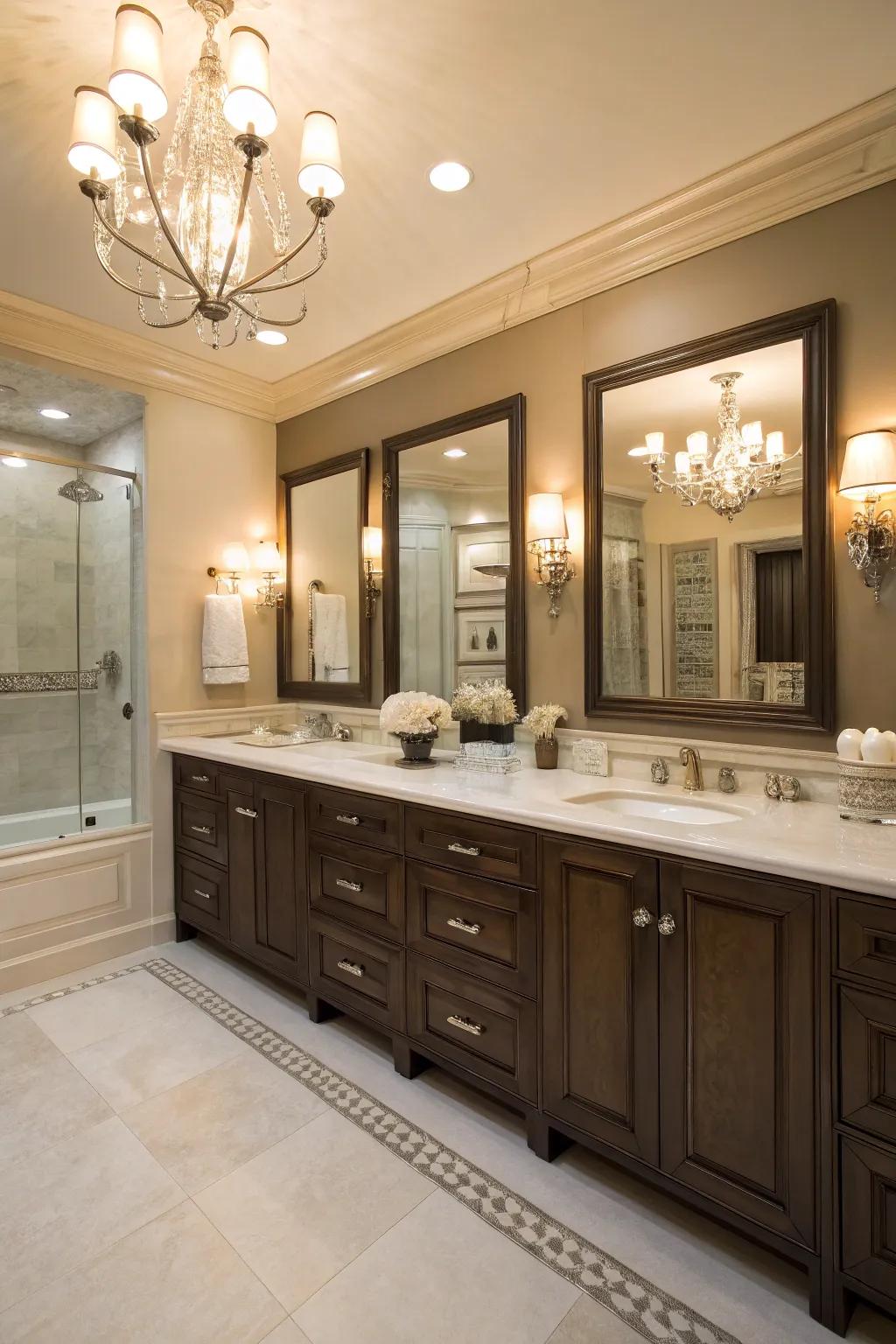 A double vanity layout perfect for shared bathroom spaces.