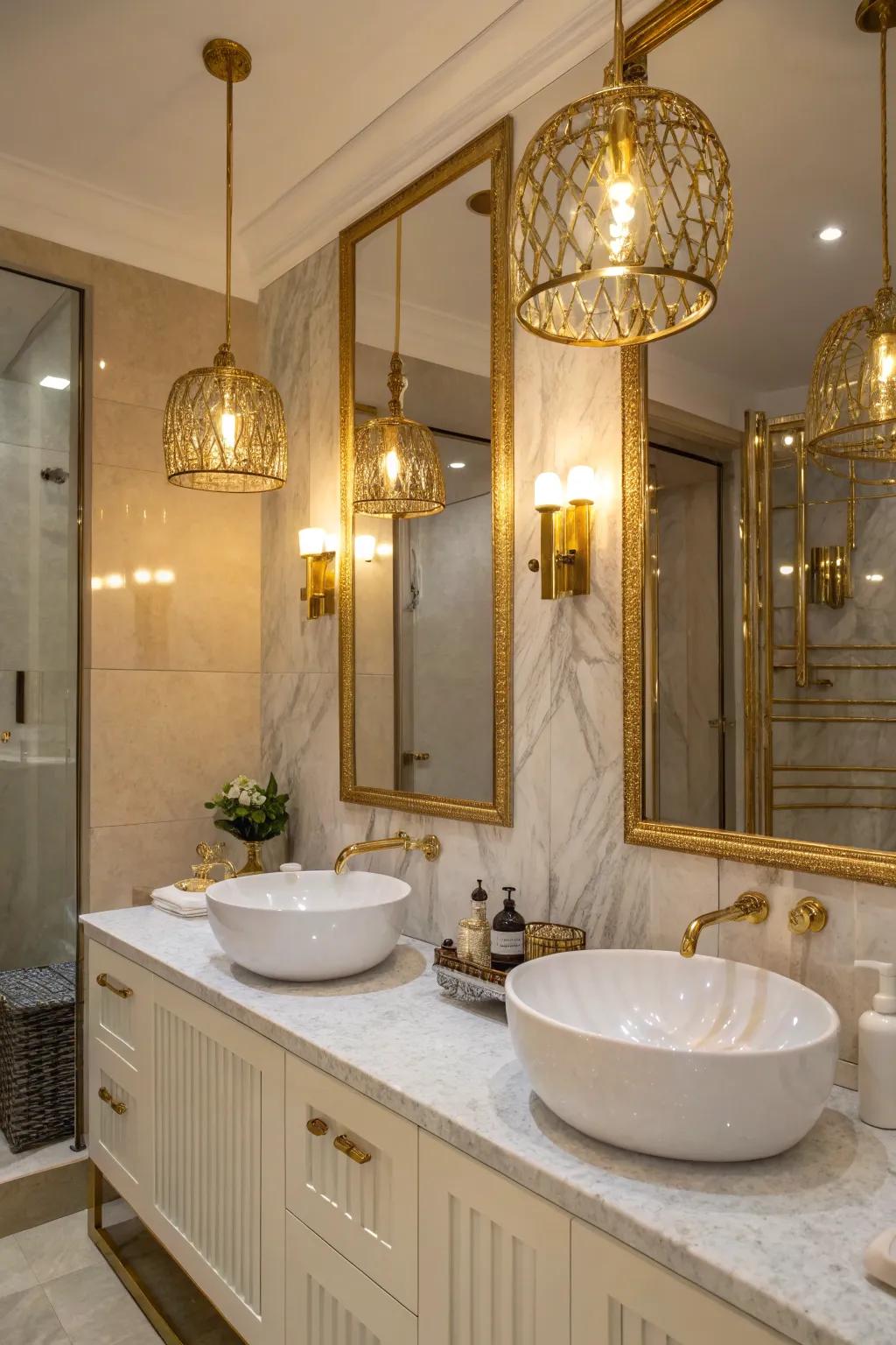 Metallic accents add warmth and sophistication.