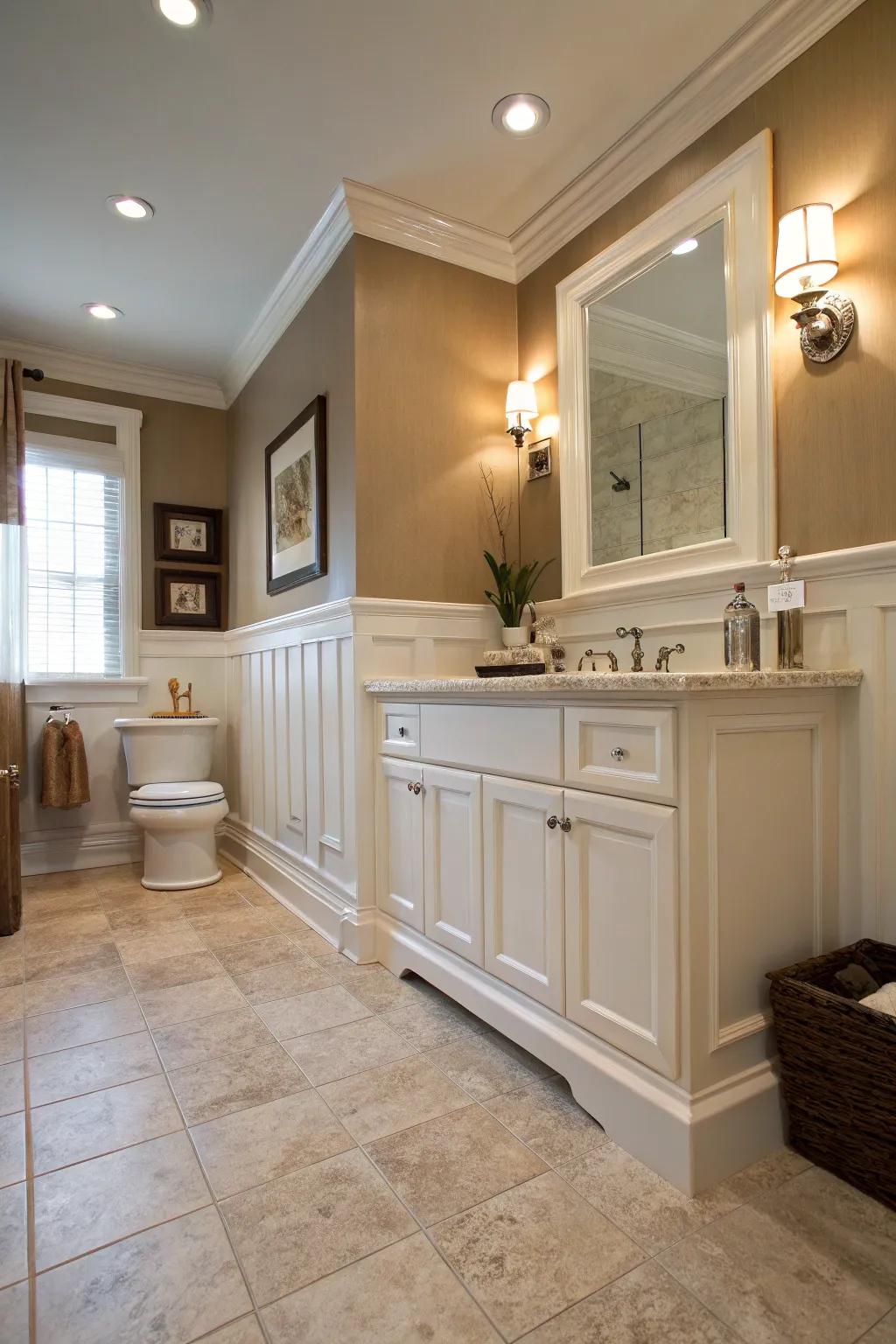 Thick baseboards add class and sturdiness.