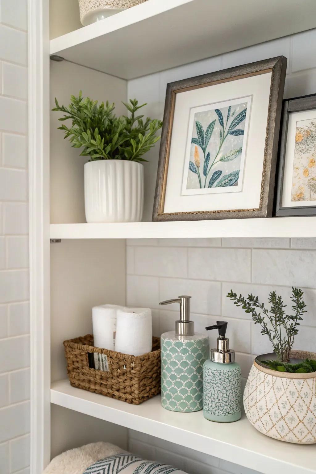 Artwork enriches your bathroom with a personal signature.