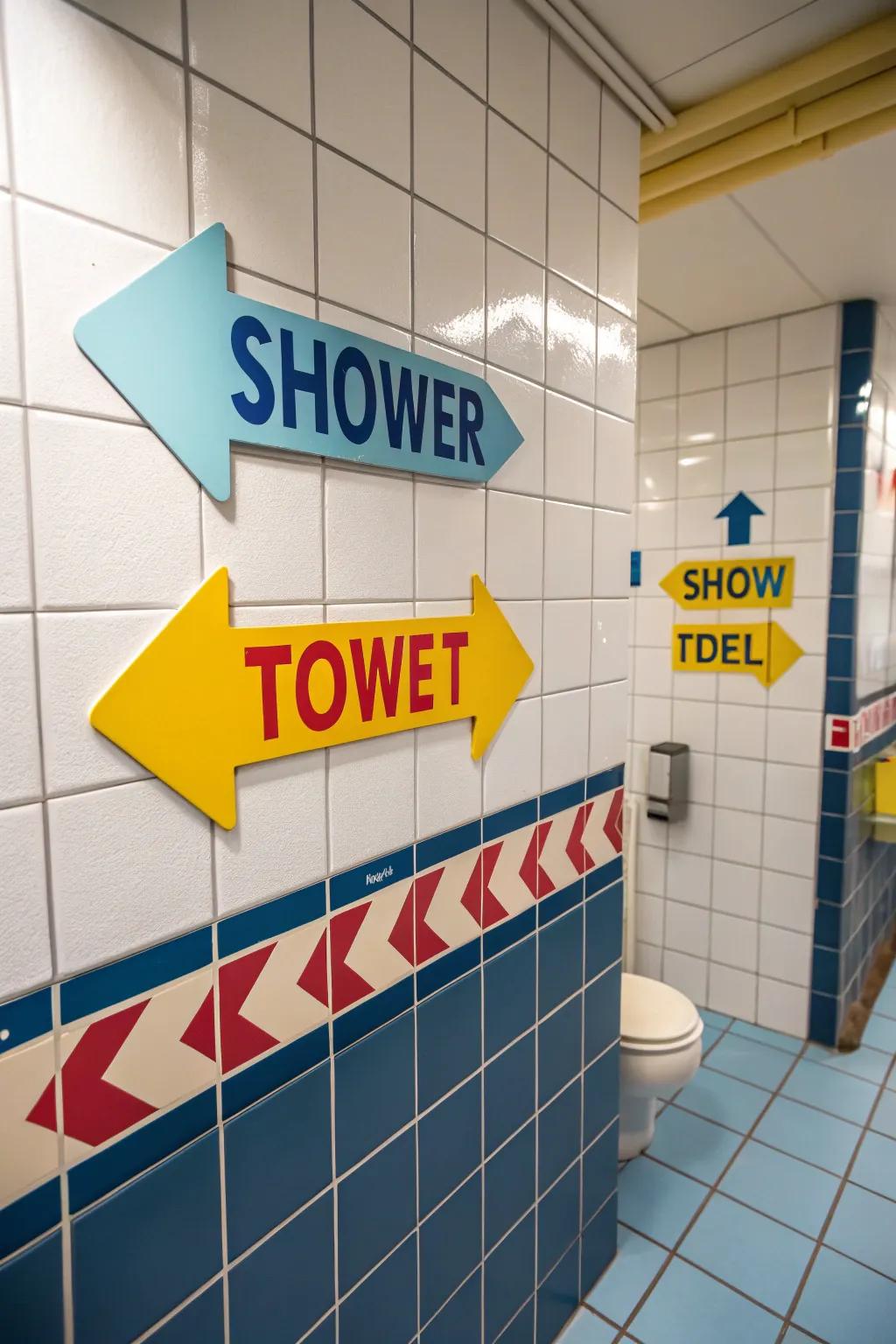 Make navigation enjoyable with fun directional markers.