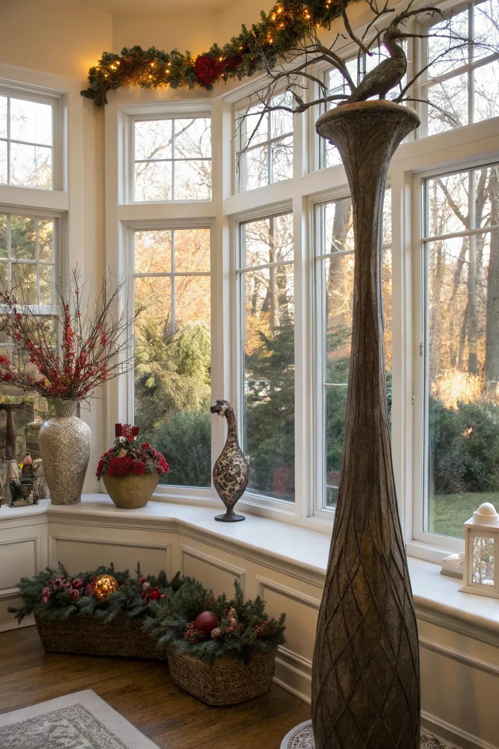 Highlight art and decor in your bay window to showcase your personal taste.