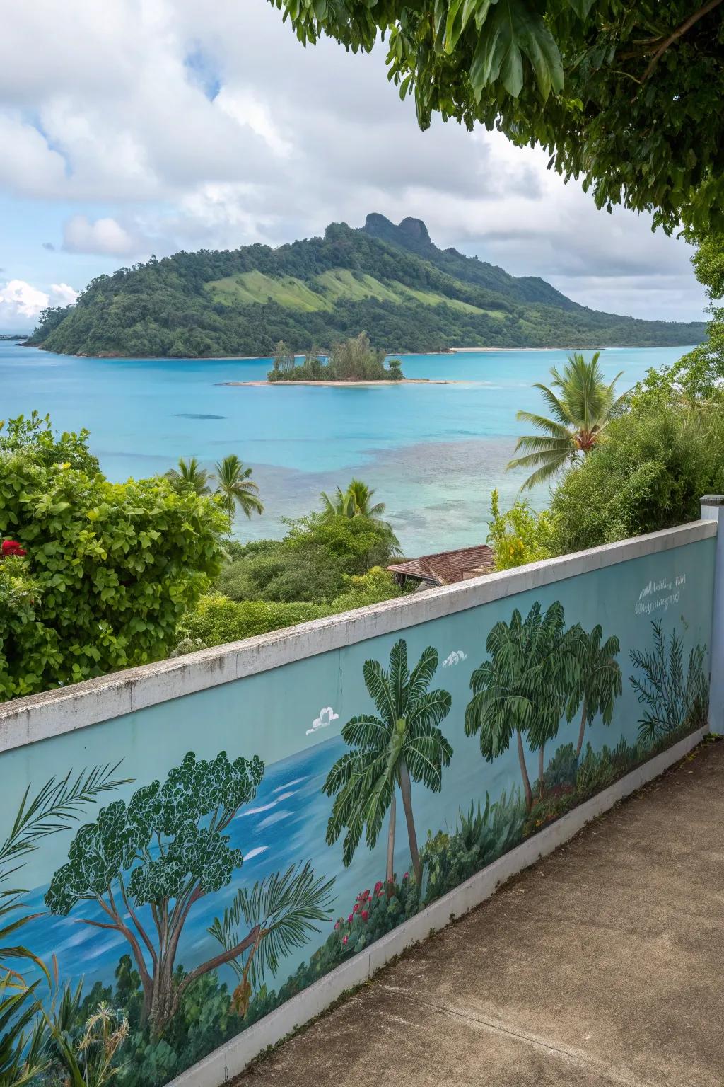 Introduce richness and adventure using a tropical isle mural.