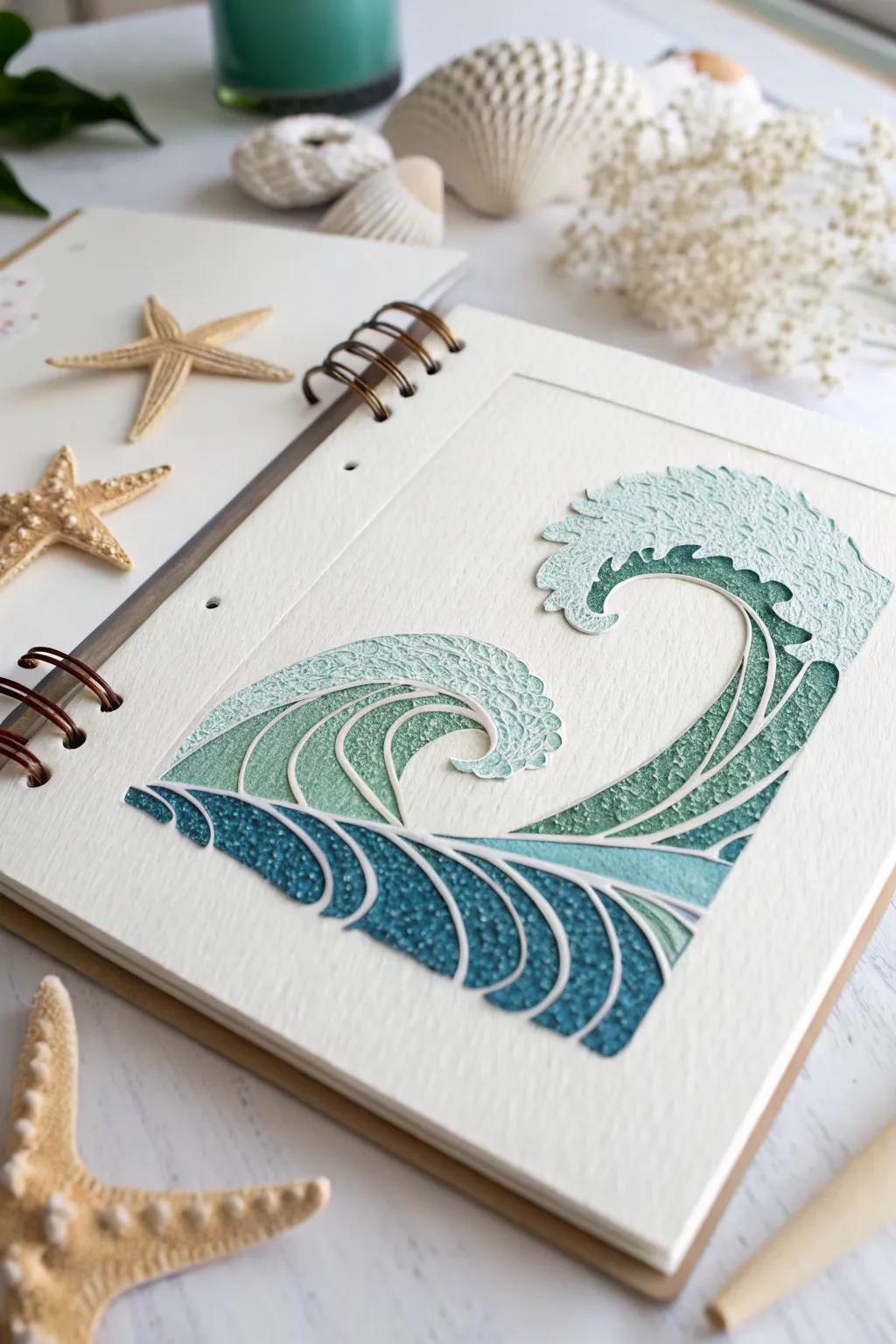 Sense the ocean&rsquo;s rhythm with wave shapes, changing your scrapbook into a serene coastal getaway.