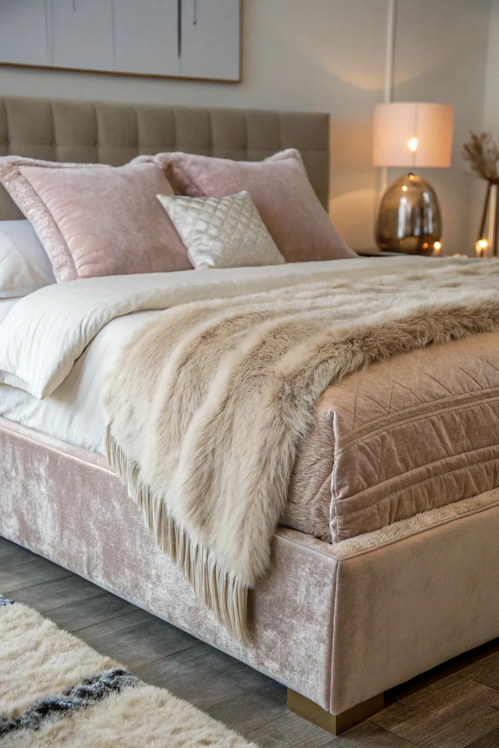 Soft textures amplify the coziness of your bedding.