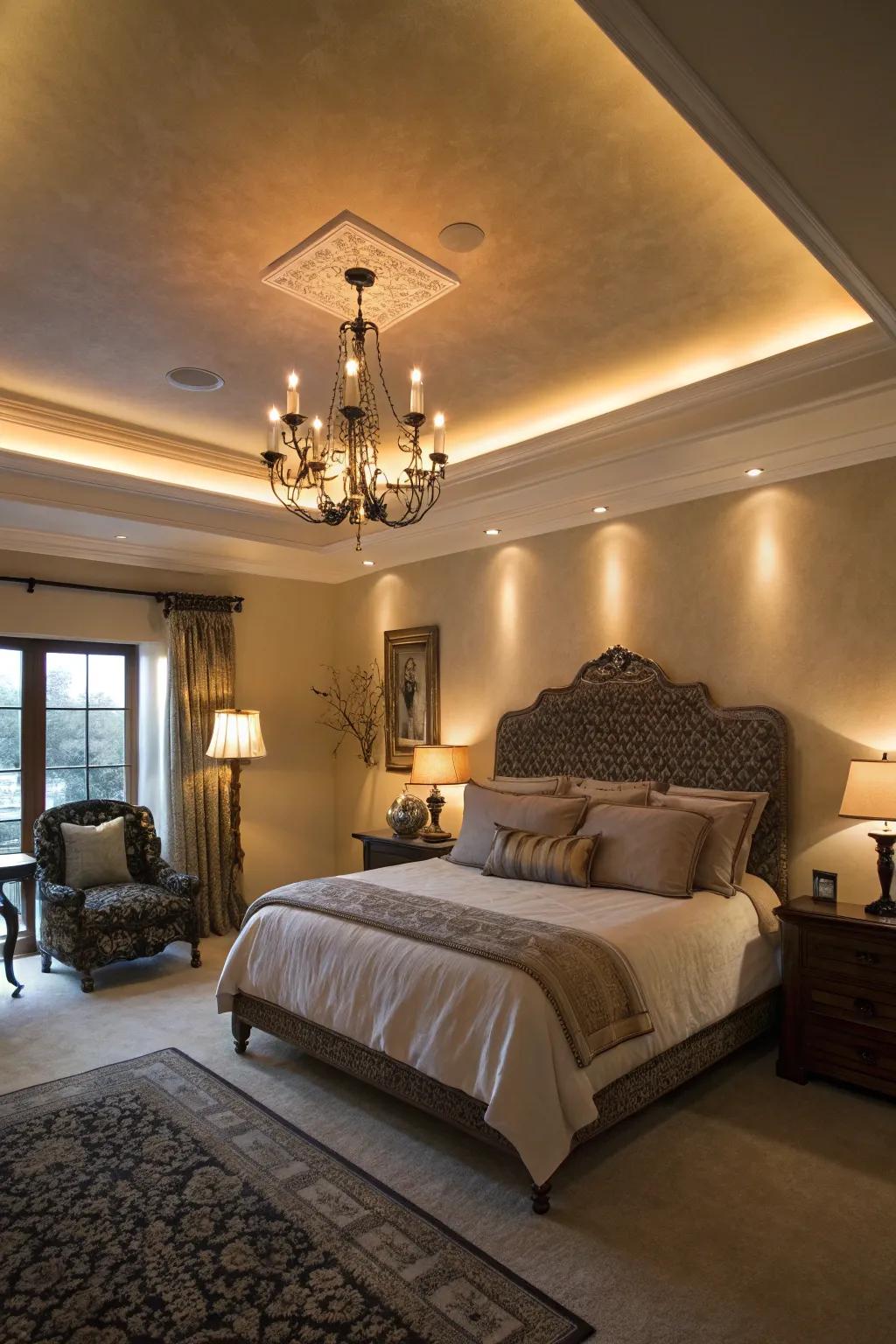 Showcase drama with a tray ceiling.