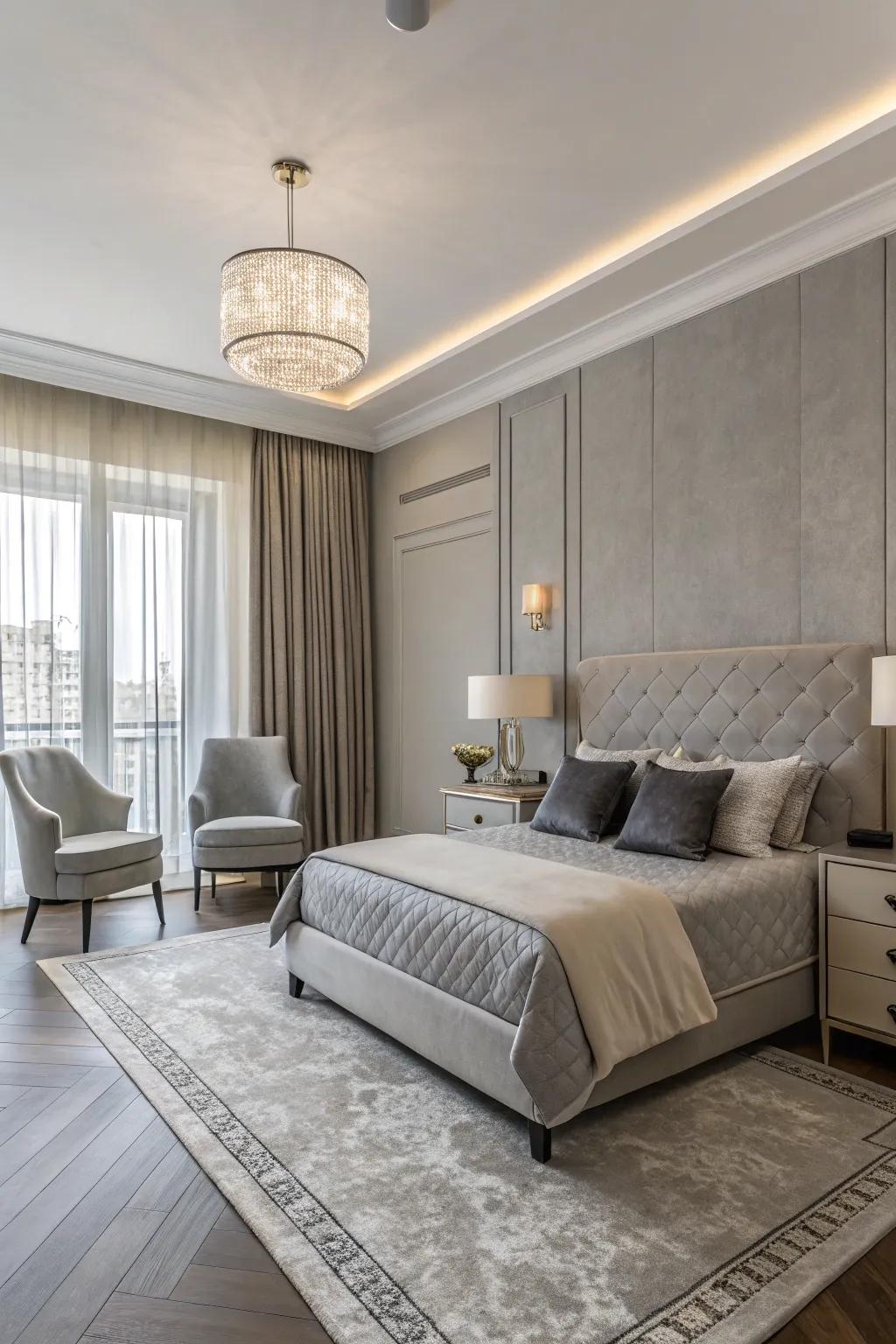 Add contemporary elegance with light gray shades.