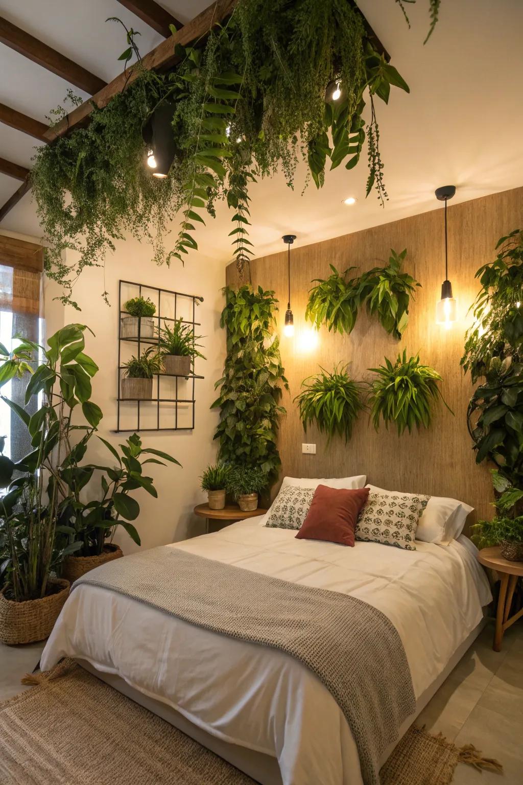 Plants add a natural and revitalizing touch to your bedroom.