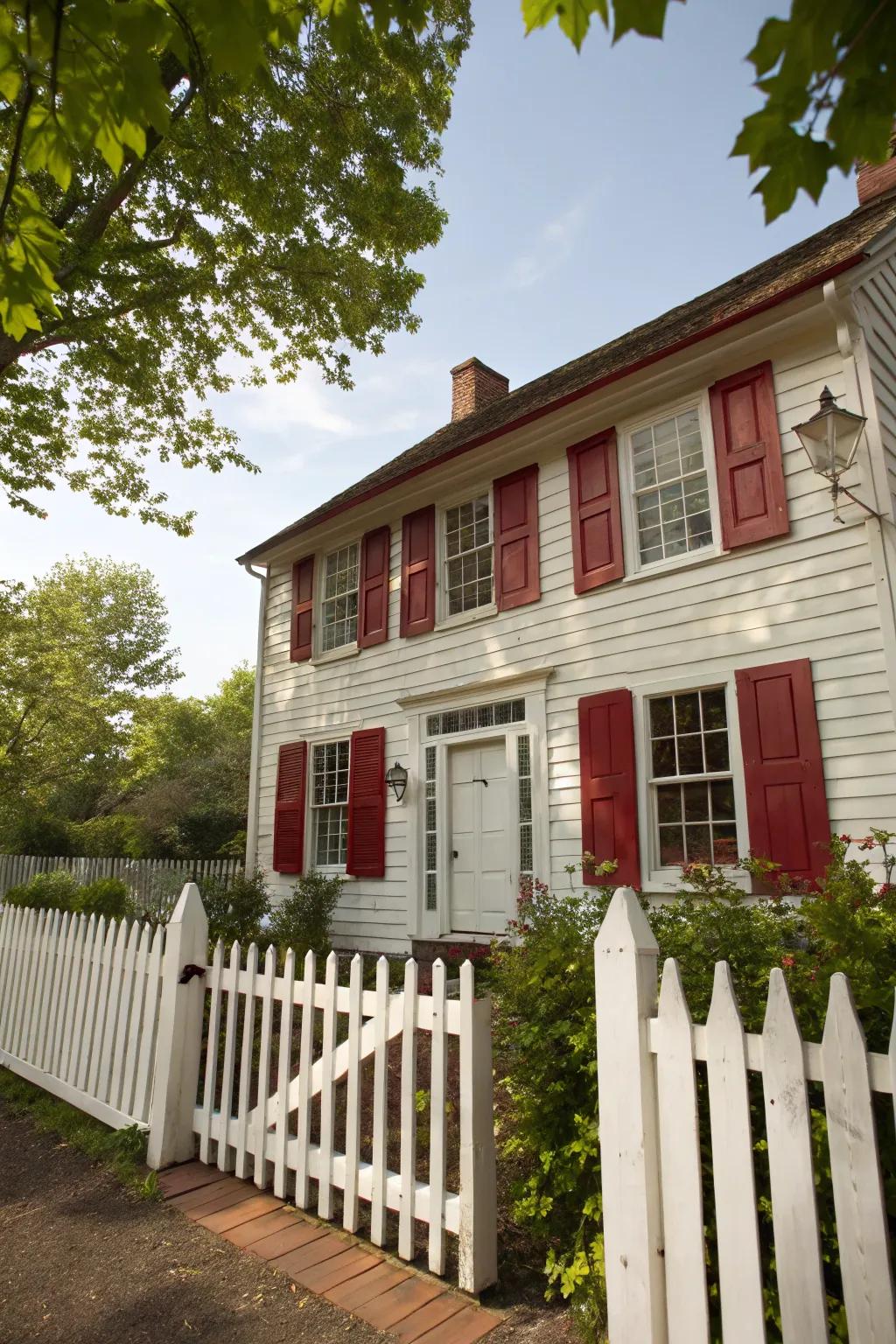 This home is given a bold statement through the use of striking scarlet.