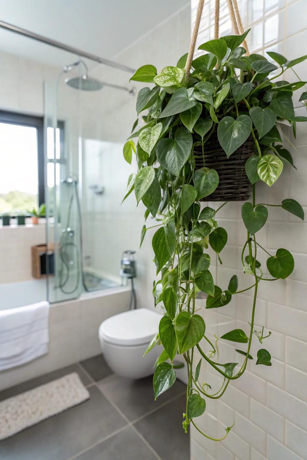 Transform your bathroom into a tranquil jungle retreat.