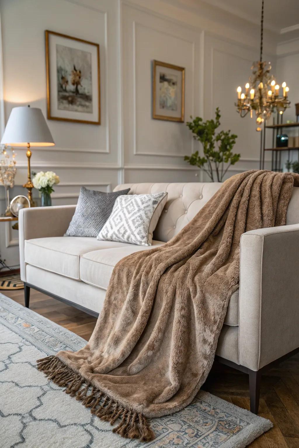 A soft comfort blanket brings an added layer of comfort and grace to any home setting.