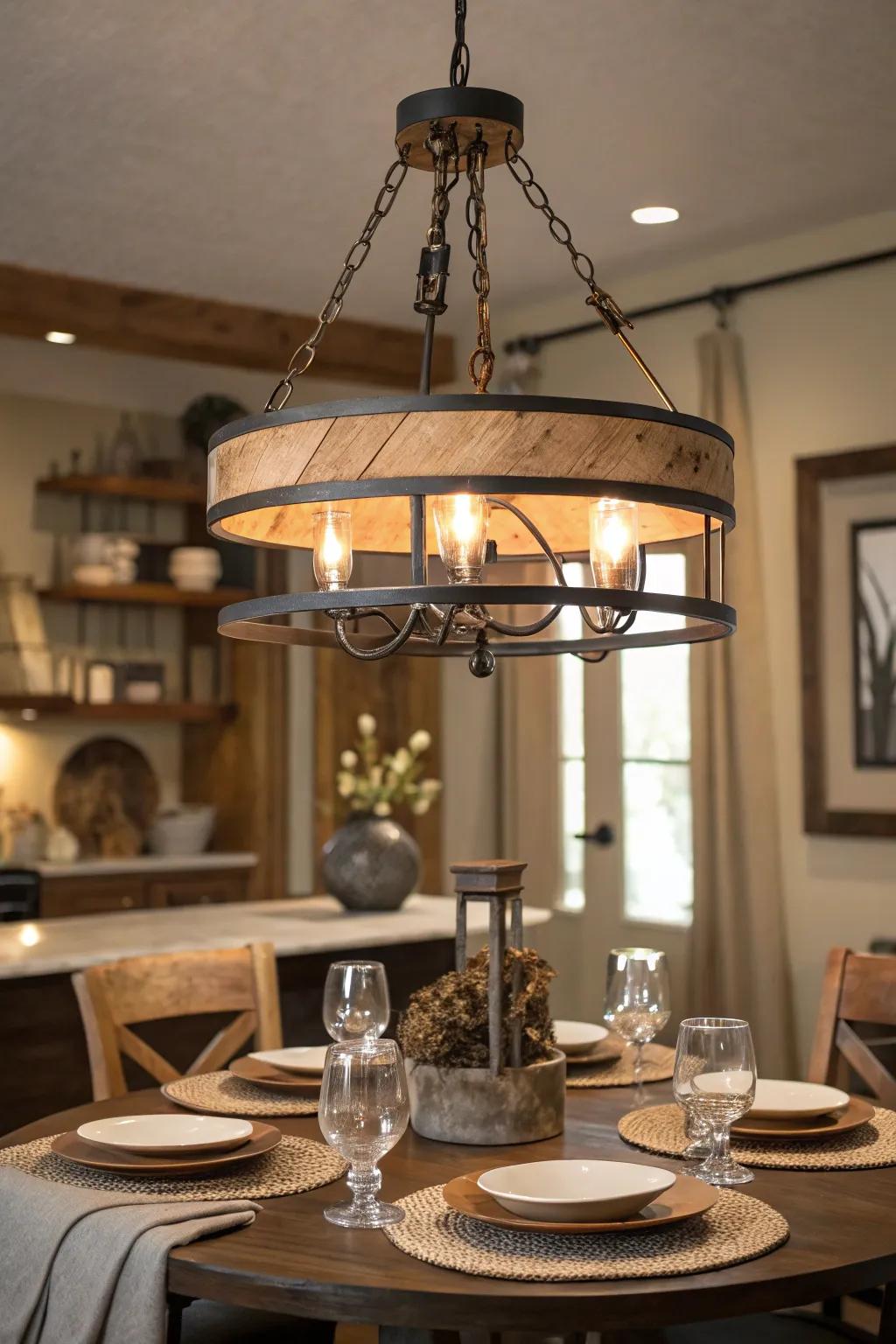 Enrich the visual landscape with mixed-material lighting.