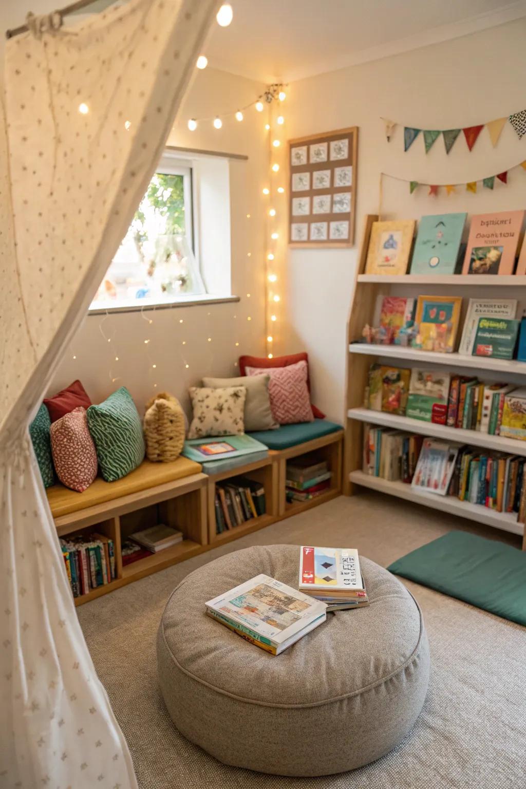 Promote a love of books with a comfy, welcoming nook.