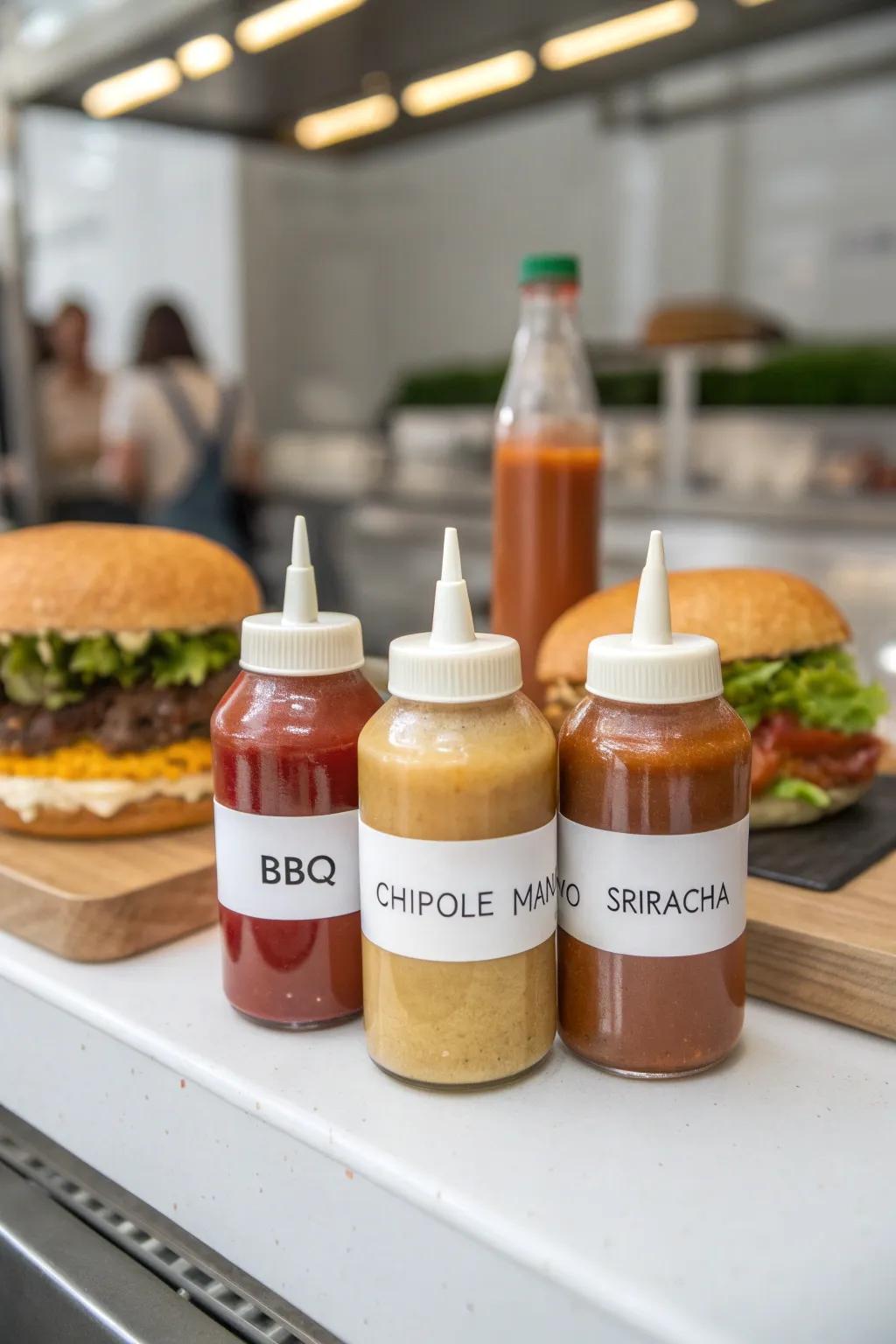 A variety of sauces to please every taste.