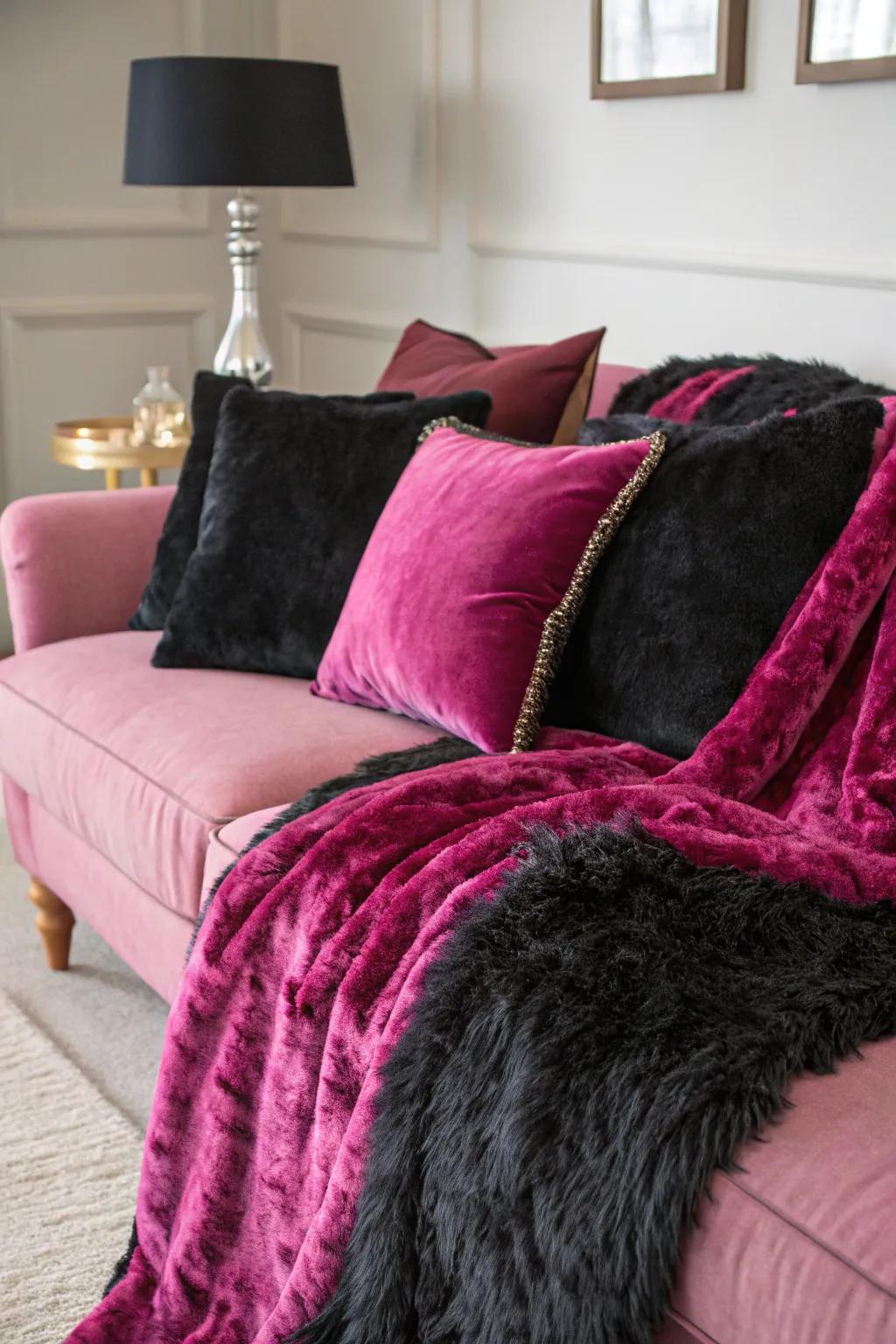 Fabric textures enrich the comfort and style of the space.
