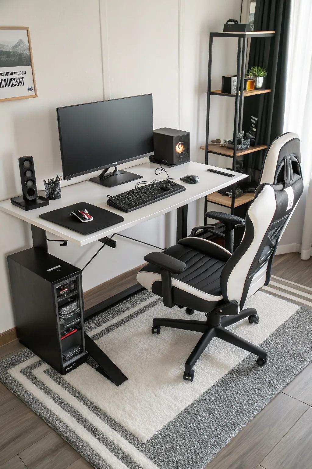 An organized desk setup that minimizes distractions.